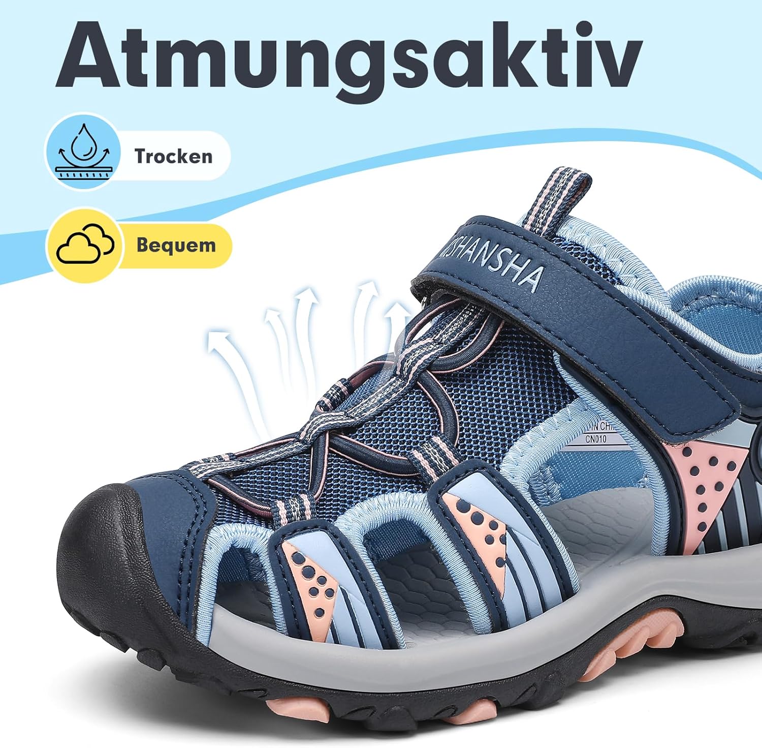 Thumbnail 1 de Mishansha Geschlossene Jungen Sandalen – Atmungsaktiv, Schnellverschluss und rutschfeste Sohlen, Größe 24–39