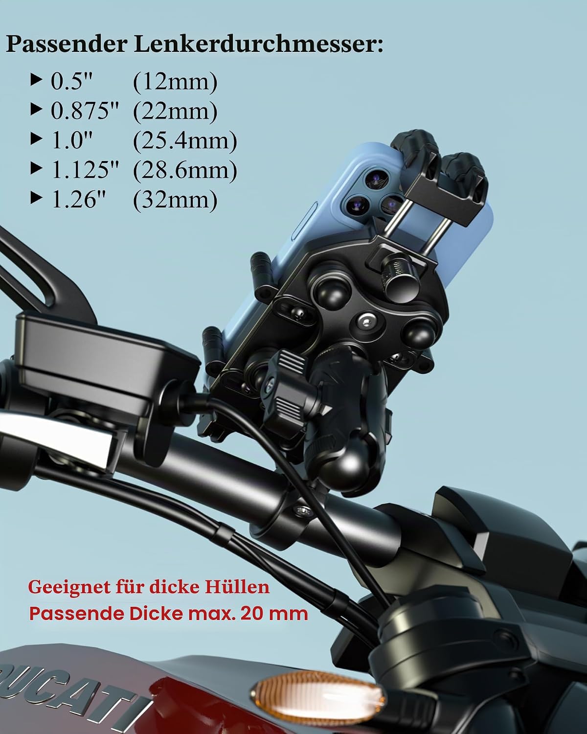 Thumbnail 6 de BRCOVAN Motorrad Handyhalterung 360°