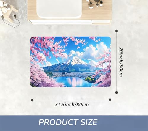 Detalle de ENSFTF Mount Fuji Pattern Bath Mat – thin, quick-dry non-slip rubber backed rug for bathroom and kitchen