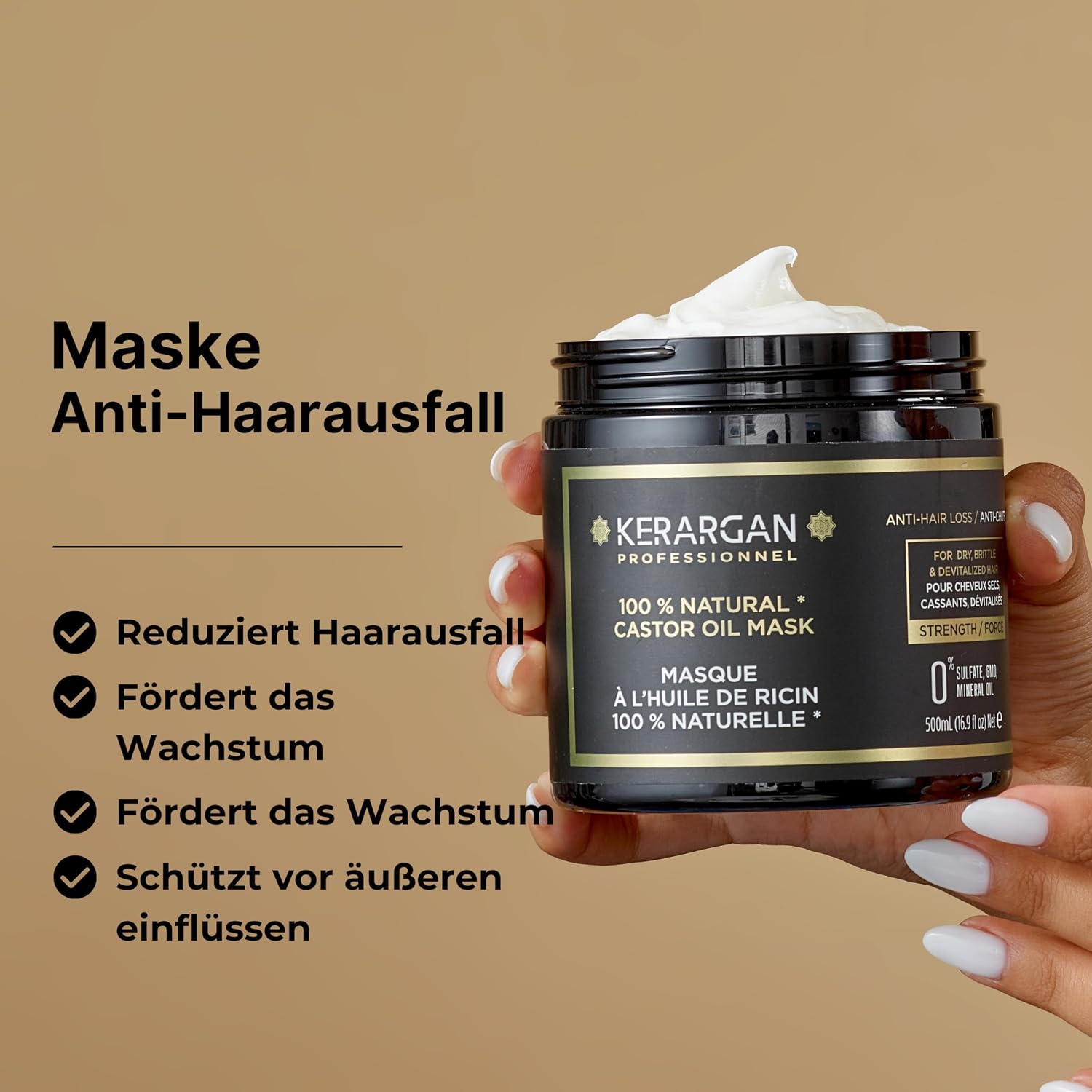 Detalle 2 de KERARGAN Haarmaske gegen Haarausfall mit 500 ml