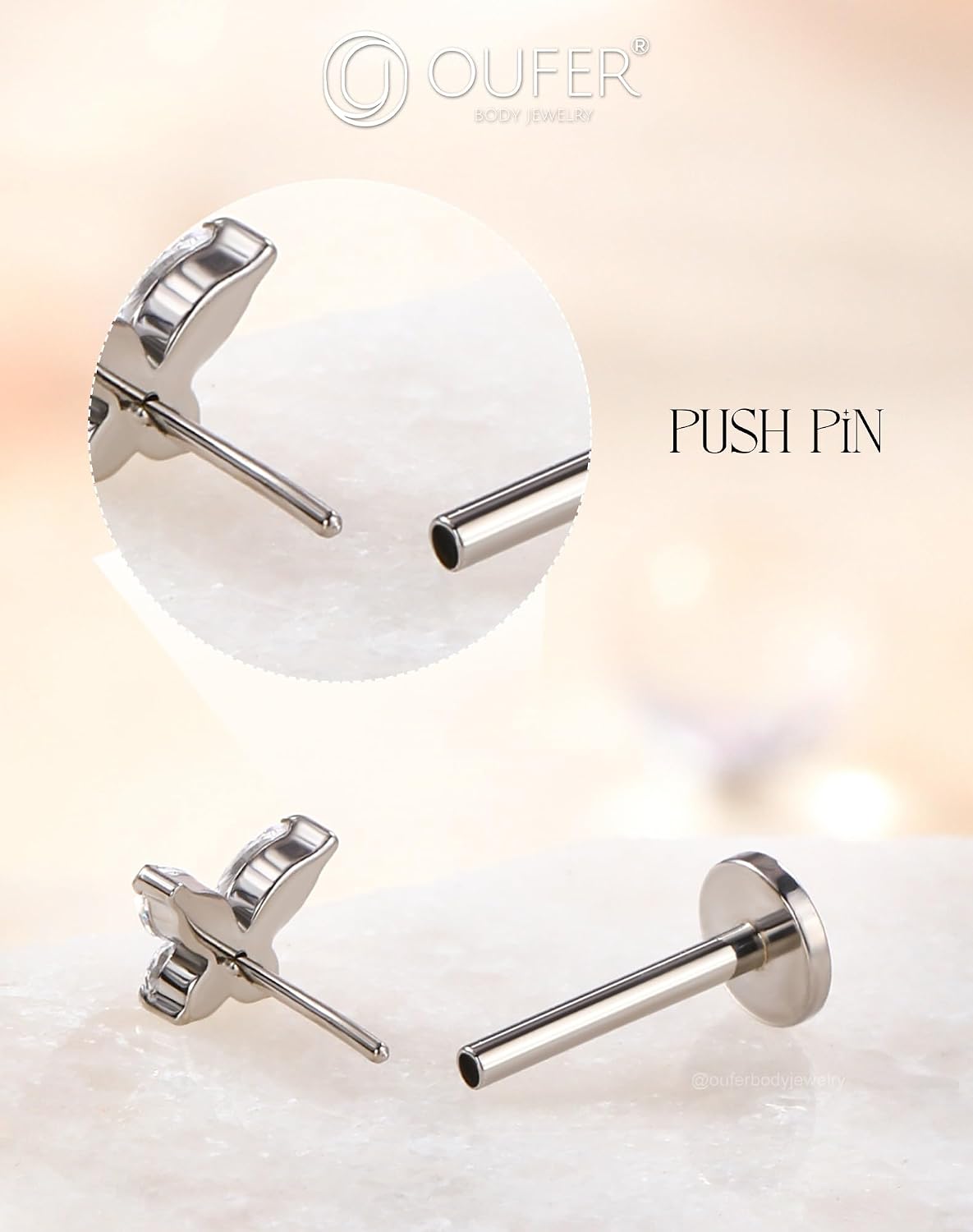 Thumbnail 3 de OUFER Boucles piercing lèvres 18G 6/8mm