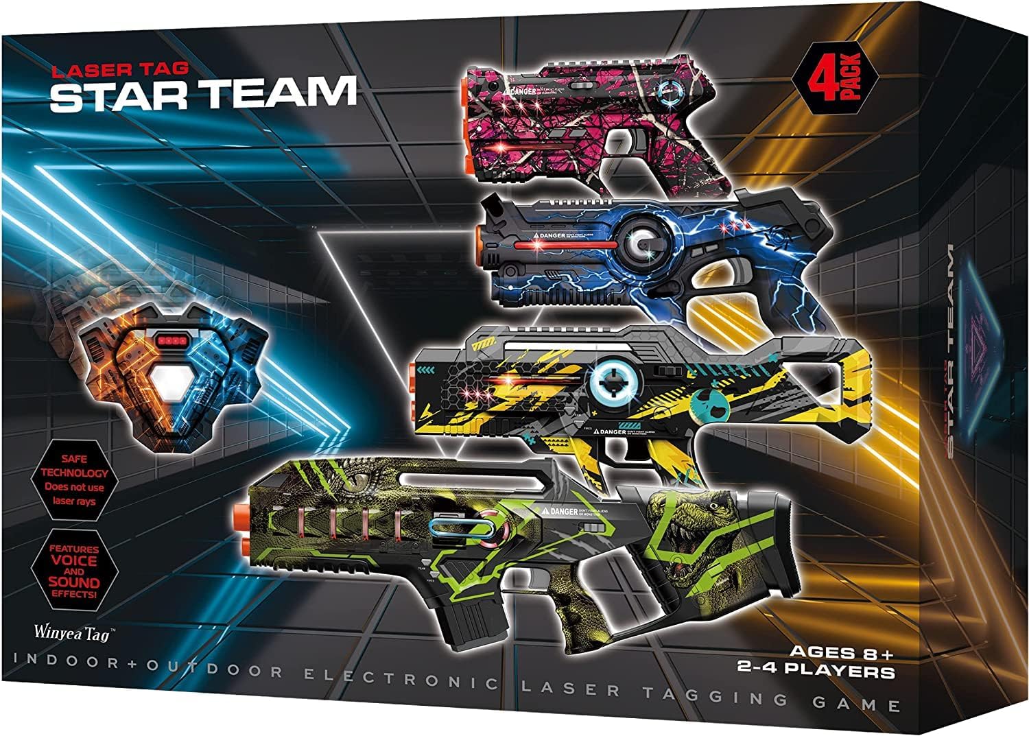 Detalle de Winyea Tag Laser Tag: 4-Set Lazer Tag with Gun and Vest for Fun Outdoor Battles