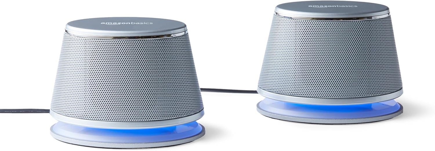 Thumbnail 6 de Amazon Basics Stereo 2.0 Speakers (USB-powered, 3.5mm AUX) for PC or Laptop, Black