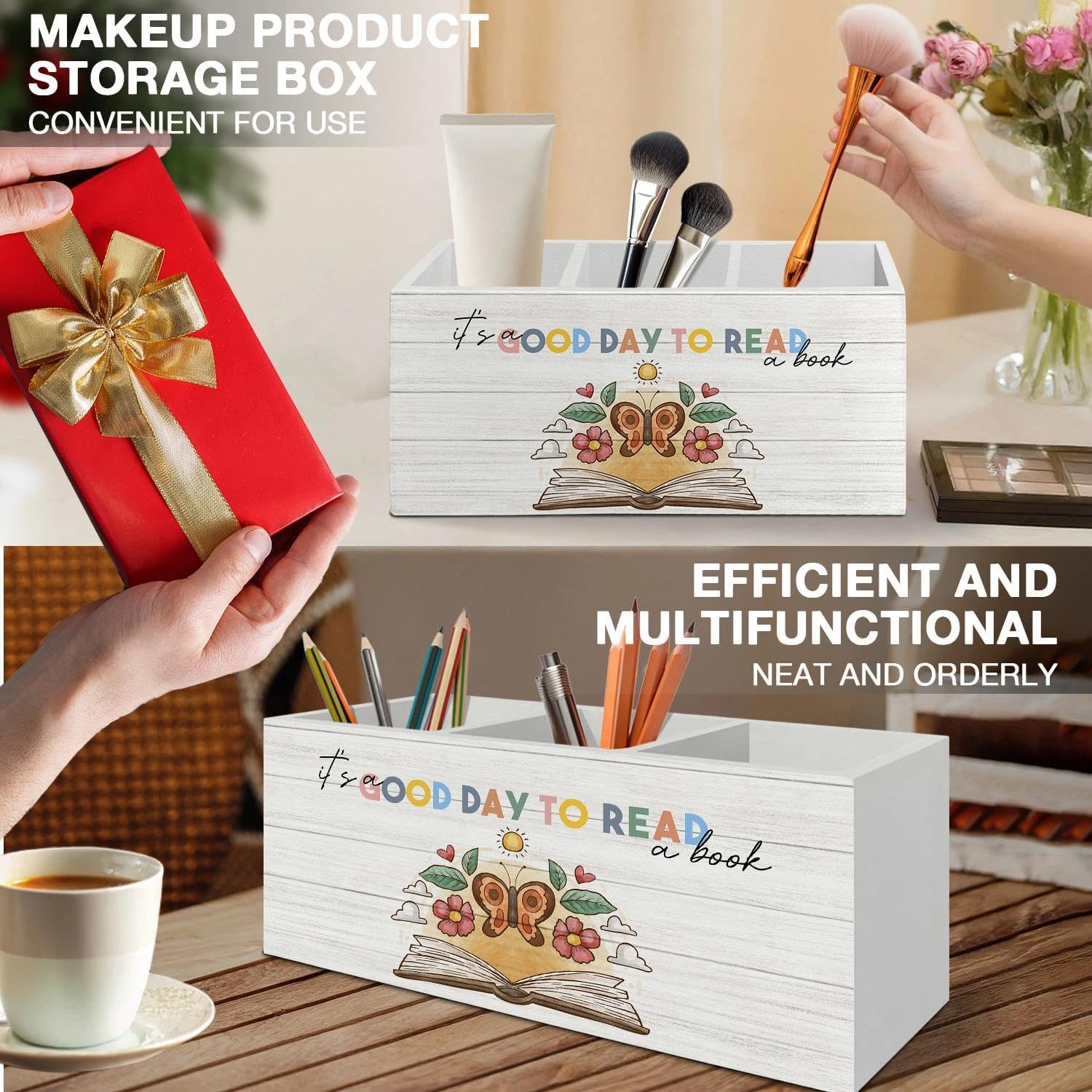 Thumbnail 4 de LIANGEAGOM Wooden Desk Organizer