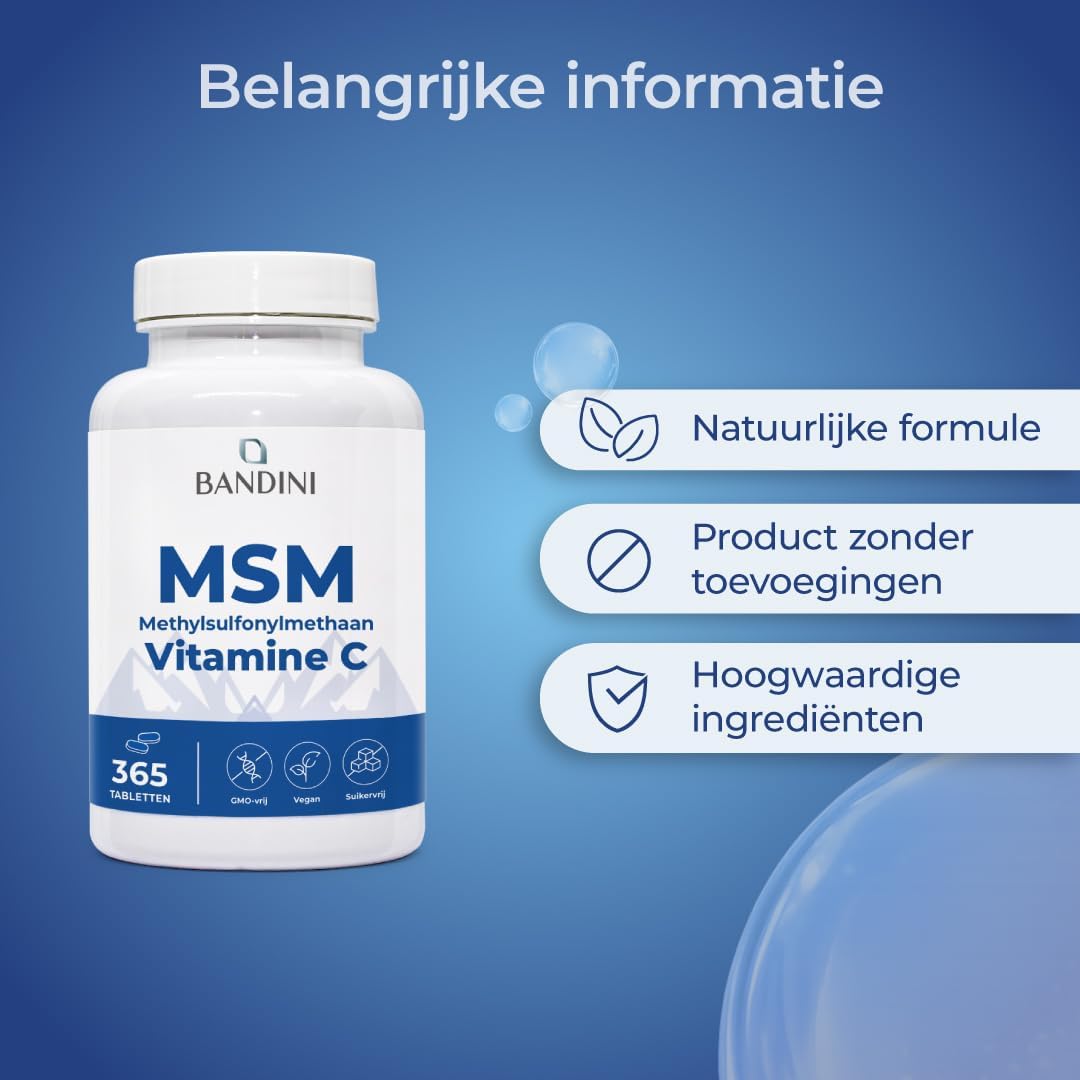 Thumbnail 5 de BANDINI MSM 365 tabletten met 2.000 mg MSM en vitamine C