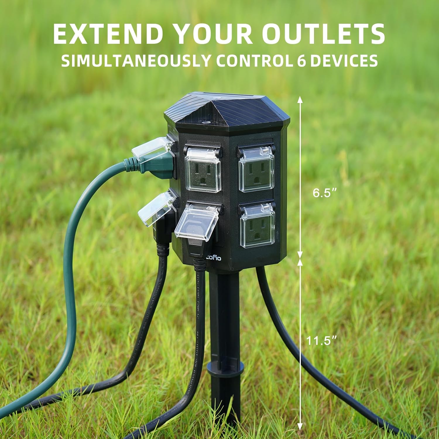 Thumbnail 6 de Tiffcofio Outdoor Weatherproof Power Strip 100 ft