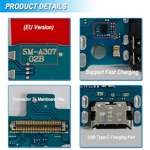 Thumbnail 2 de ZHUROUPU repuesto de conector Dock con puerto de carga y micrófono para Samsung Galaxy A30s (2019) SM-A307FN