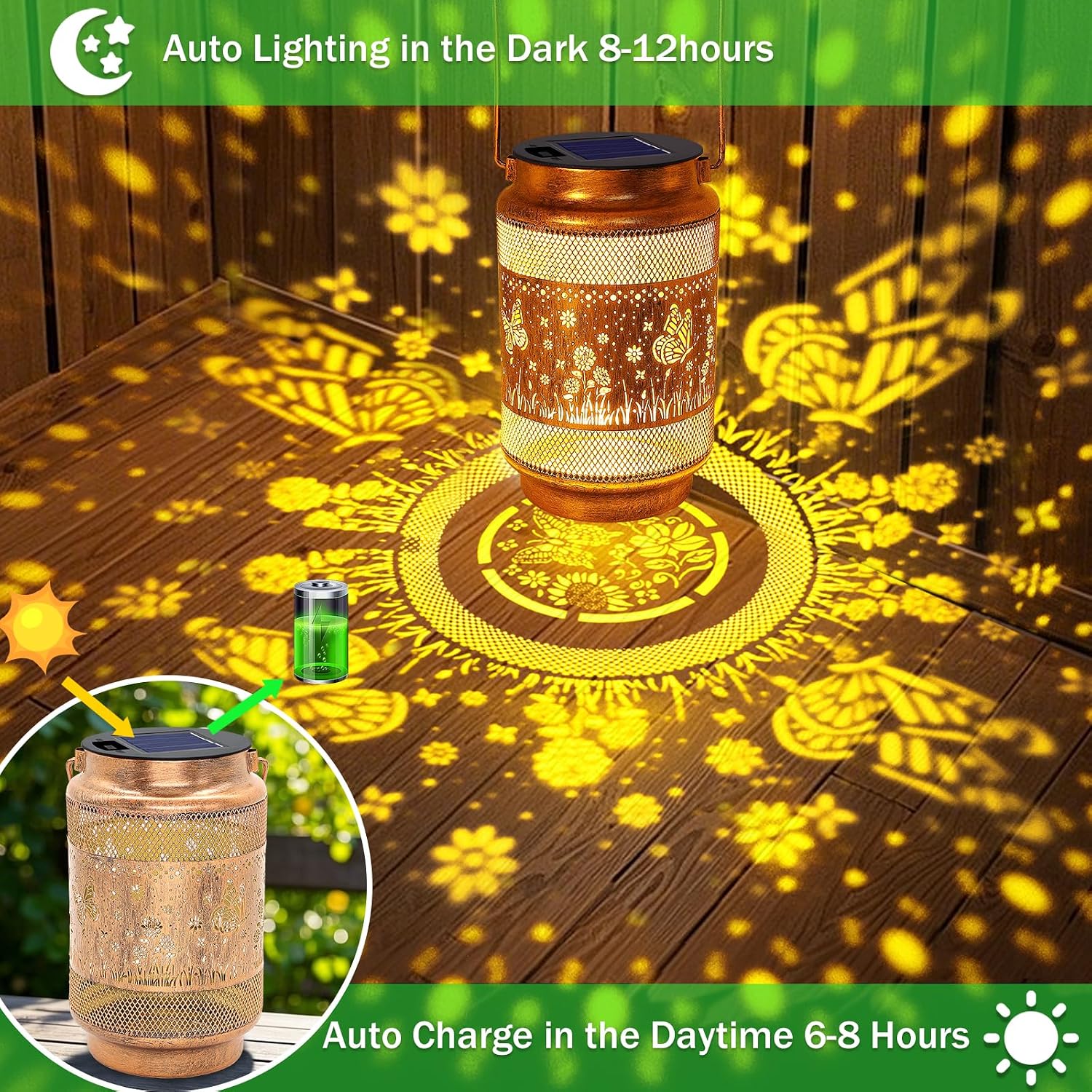 Thumbnail 3 de 2 Pack Hummingbird Solar Lanterns: Outdoor Waterproof Garden Decor