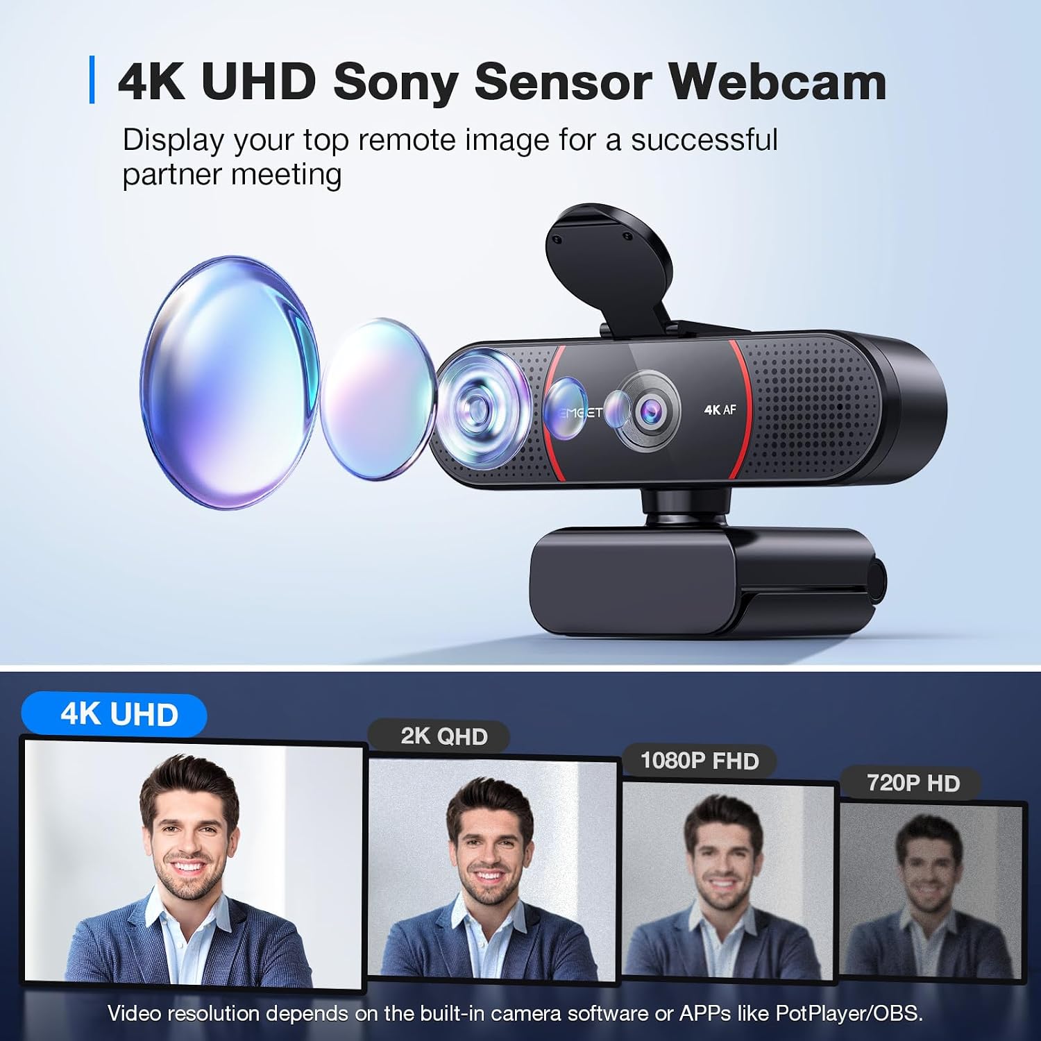 Detalle 2 de EMEET C960 4K Webcam for PC