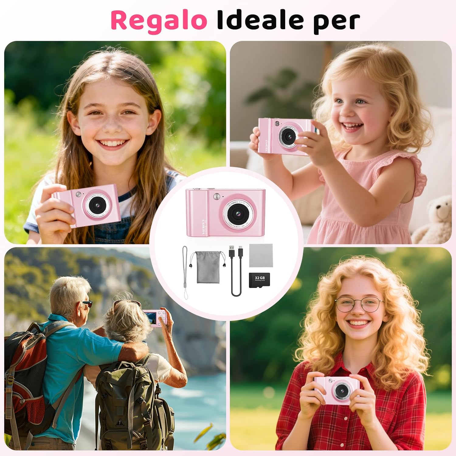 Thumbnail 6 de CHAKEYAKE Fotocamera Digitale 4K 64MP con Zoom 18x e Display 2,4": ideale per bambini, adolescenti e principianti