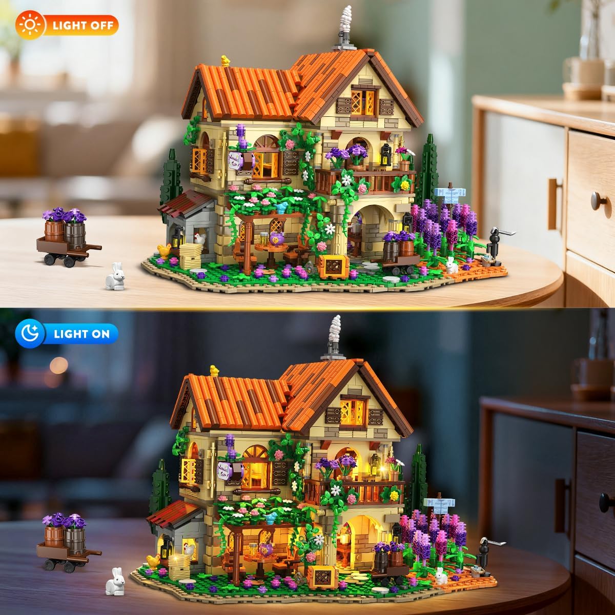 Thumbnail 3 de INSOON Lavender Manor House Building Set with Lights – 1960 Pieces Lavender Estate