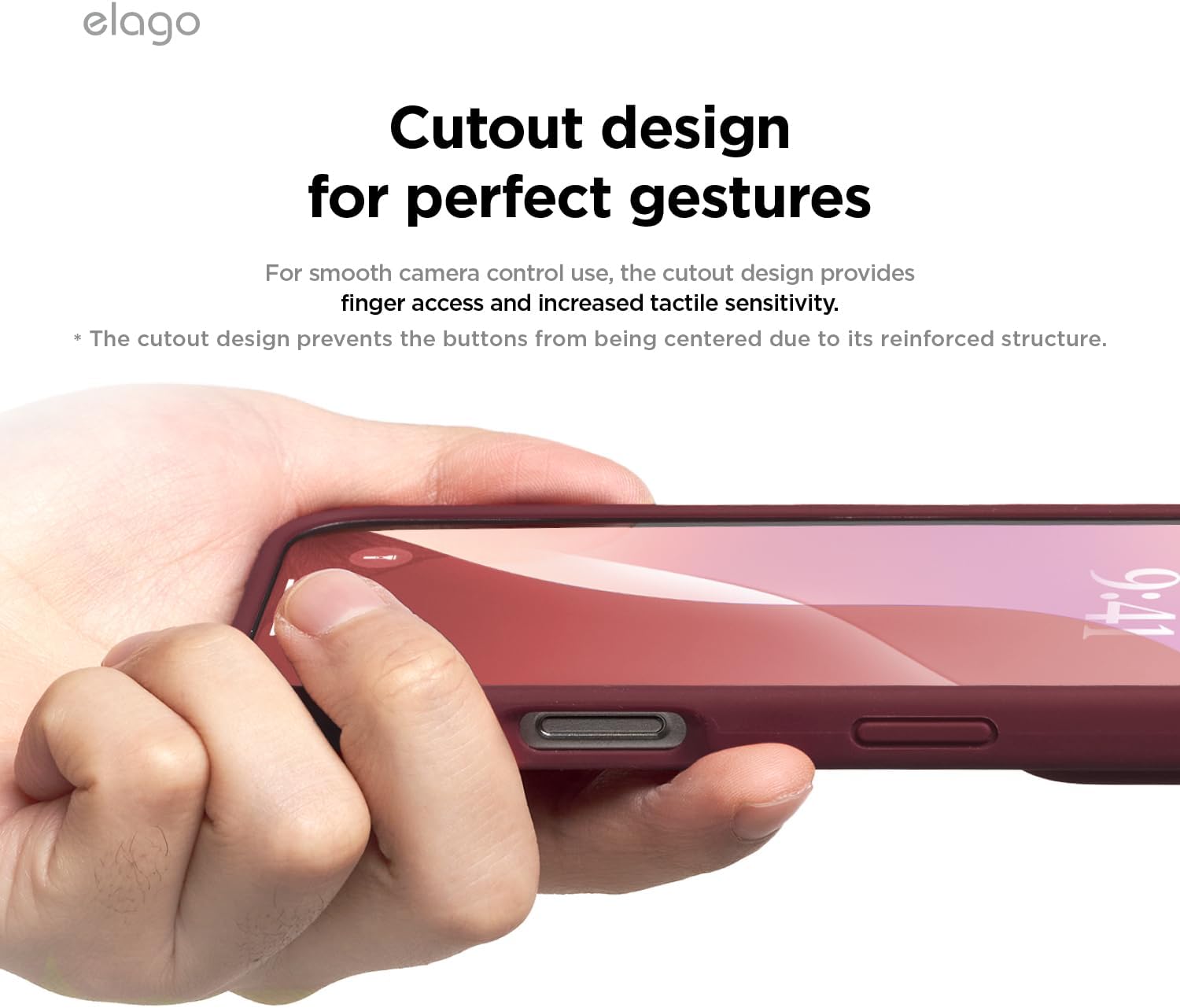 Thumbnail 5 de elago Coque Silicone Liquide Premium pour iPhone 16 – housse intégrale antichoc en silicone liquide (Bordeaux)