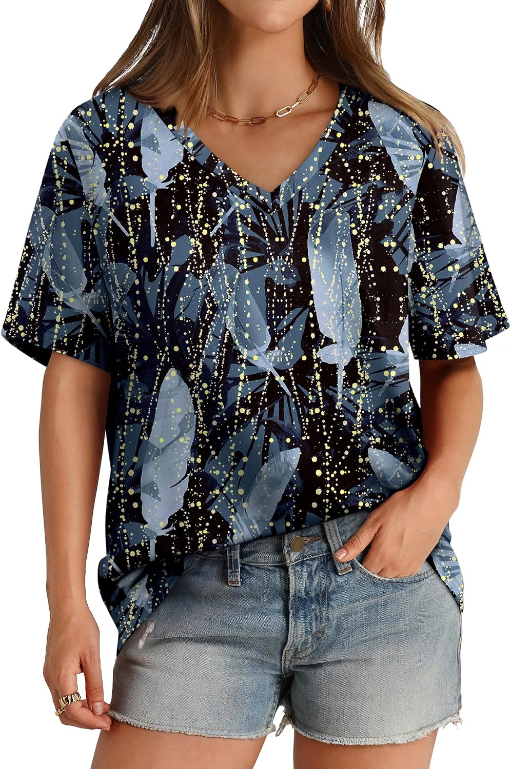 Detalle de Aokosor Women's V-Neck T-Shirt