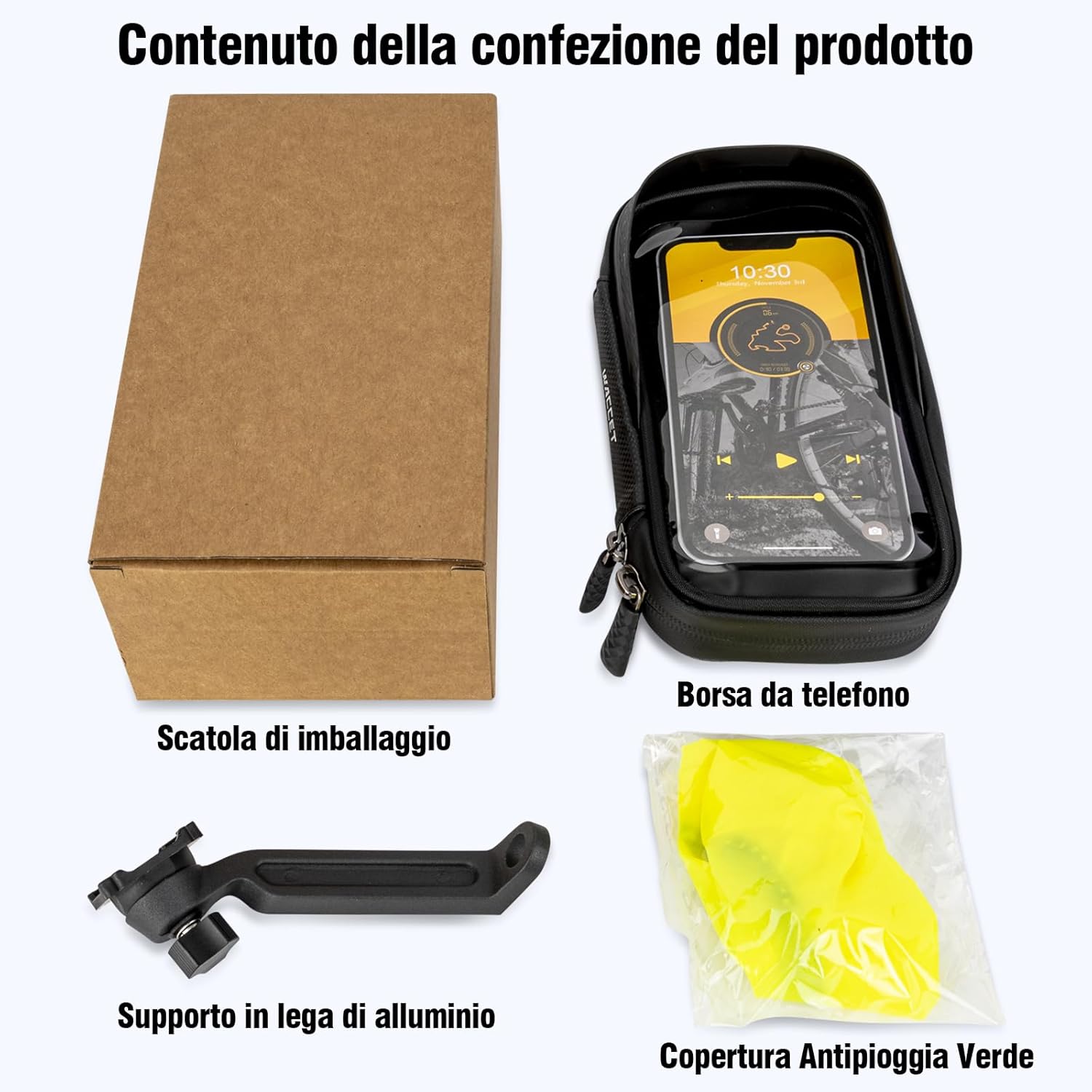 Thumbnail 2 de WACCET Support téléphone moto étanche avec rotation 360° jusqu’à 7,2 pouces (noir)