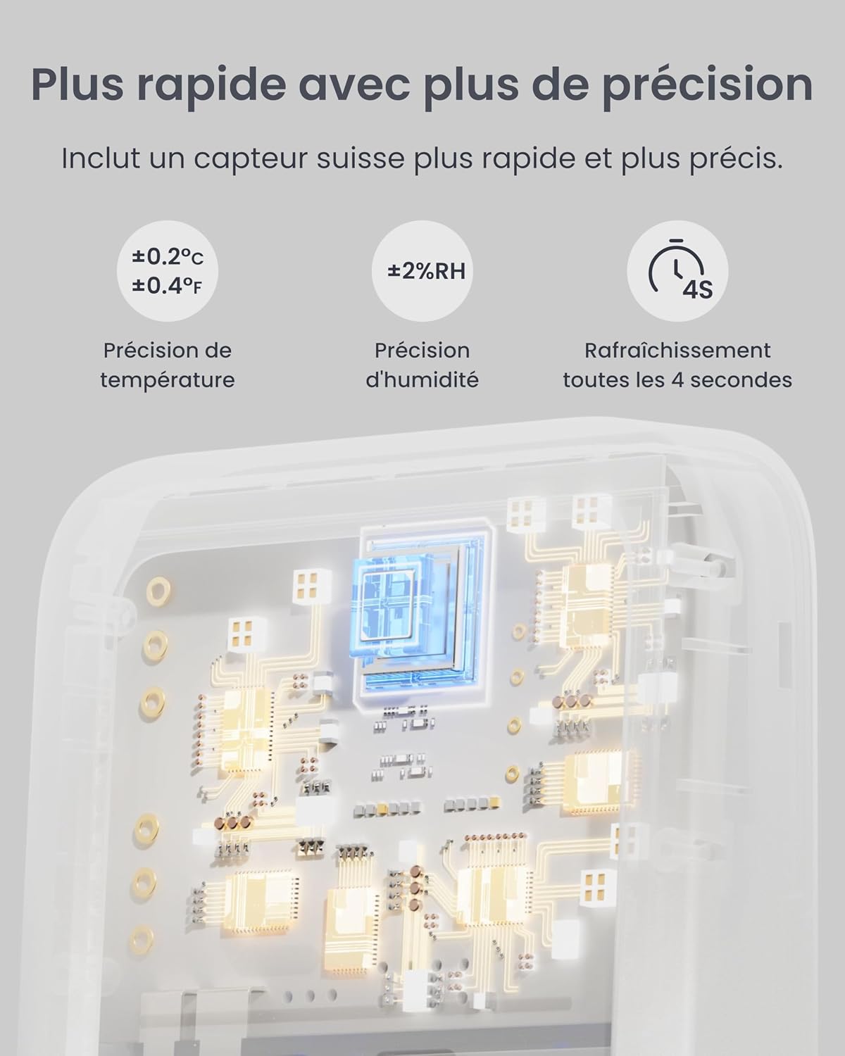 Detalle 2 de SwitchBot Thermomètre Hygromètre intérieur – Lot de 2 avec Hub Mini Matter, capteurs Bluetooth numériques