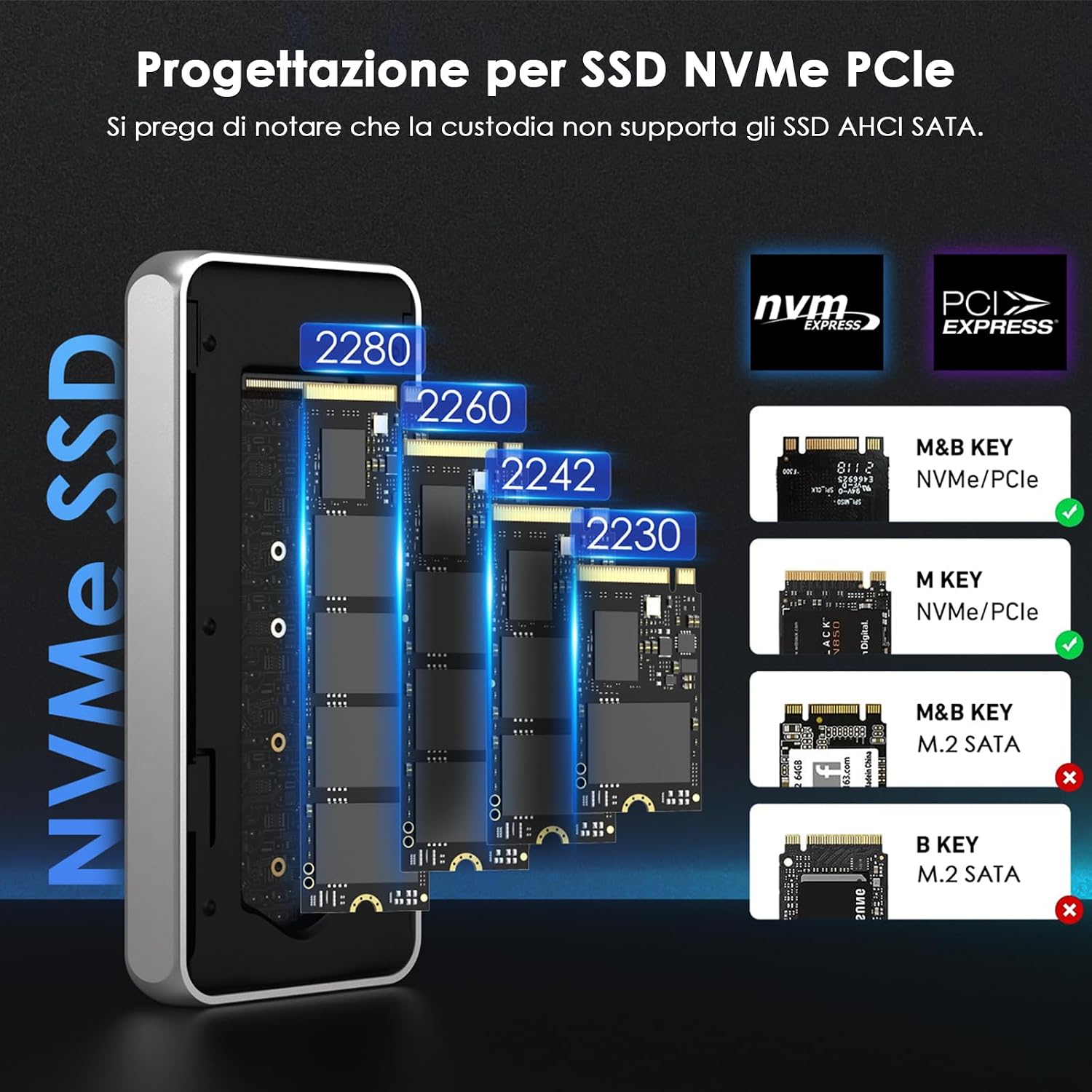 Thumbnail 3 de WAVLINK Case SSD M.2 NVMe 40Gbps con Ventola di Raffreddamento – enclosure USB4/Thunderbolt 4 per SSD NVMe 2230–2280