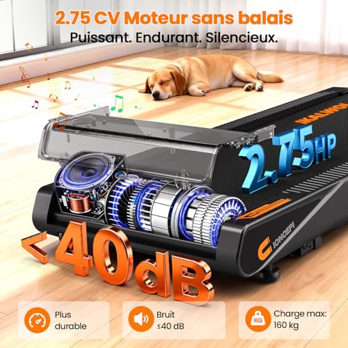 Thumbnail 6 de KALWOL Tapis de Course 6 en 1 avec Inclinaison 10% et Enceinte Bluetooth – 160 kg – 2,75 CV – 1 à 10 km/h