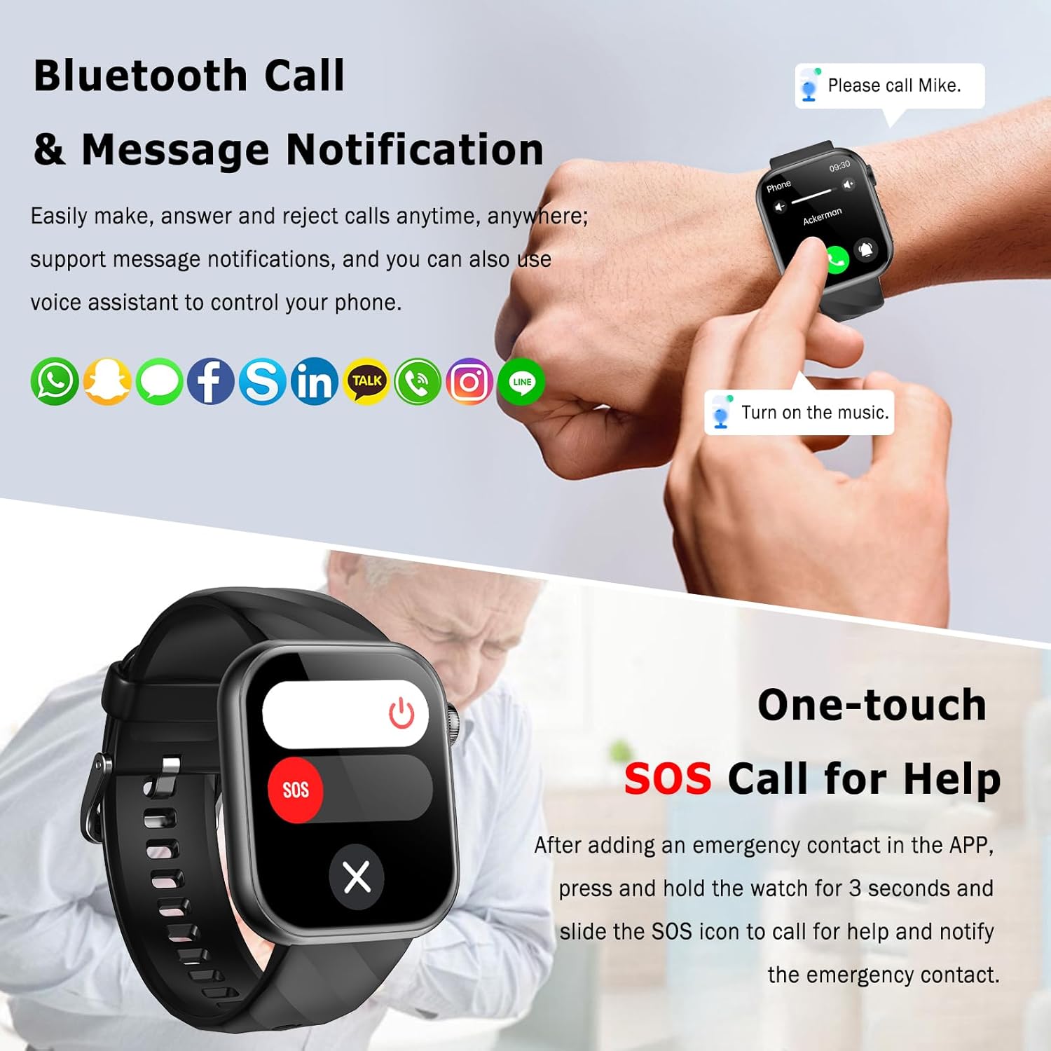 Thumbnail 3 de Marsyu 2026 Smartwatch (ECG+HRV, BP, SpO2, AMOLED 1.97") with call function