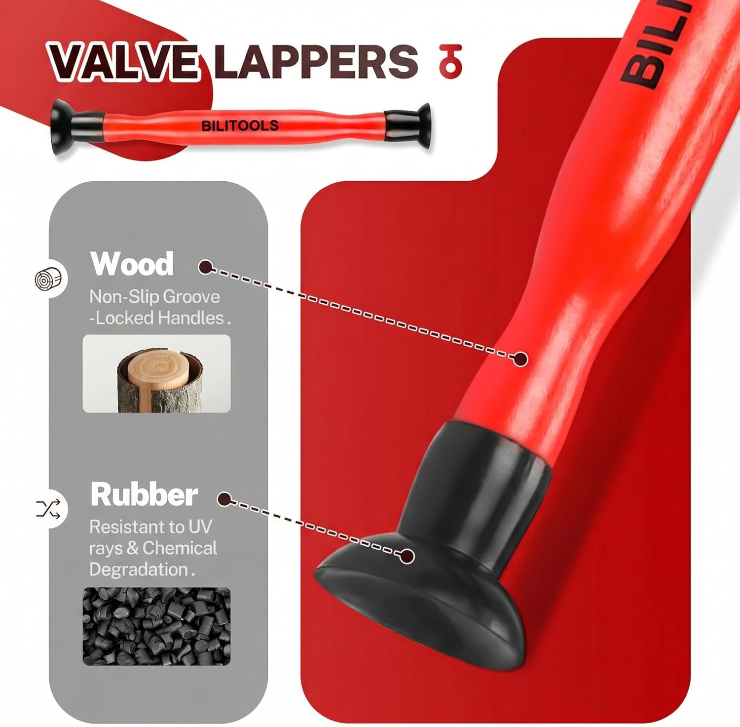 Detalle de BILITOOLS Compresseur de ressort de soupape – kit 13 outils avec pince à joint de tige et rodoirs