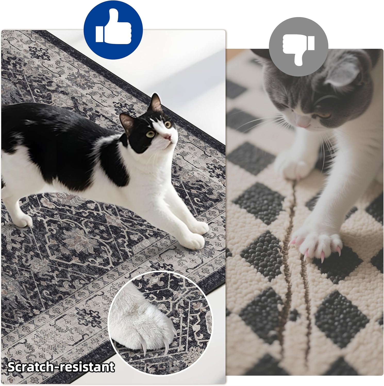 Thumbnail 6 de 3-Piece Washable Kitchen Rug Set 2 x 3