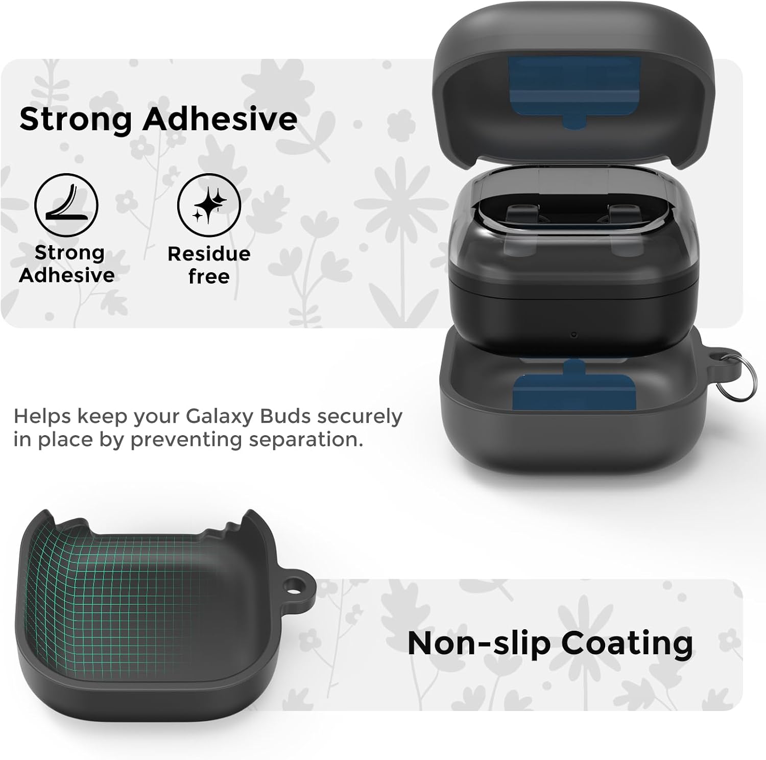 Detalle 2 de AhaStyle Flower Engraved Silicone Case for Galaxy Buds4 & Buds4 Pro (2026)
