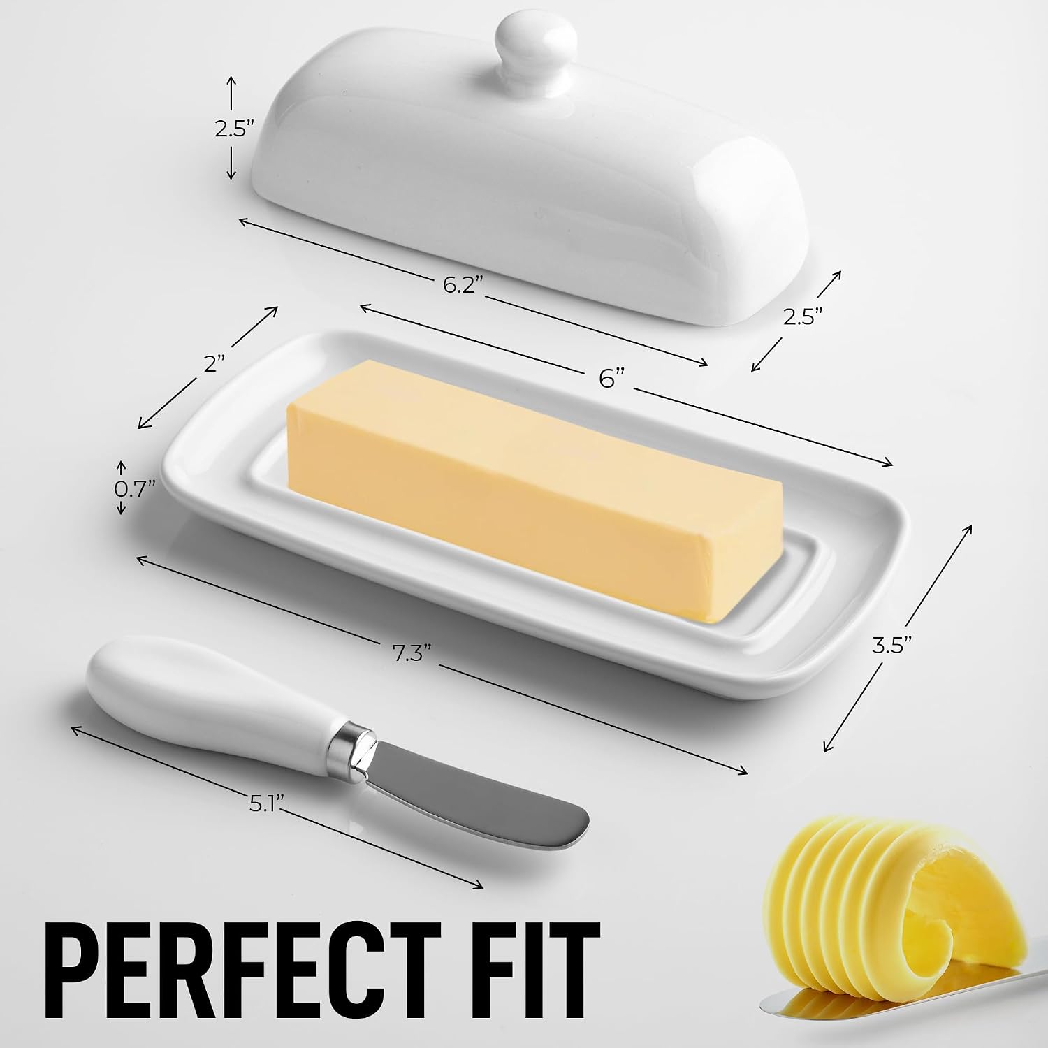 Detalle de Zulay Kitchen Ceramic Butter Dish 7.3