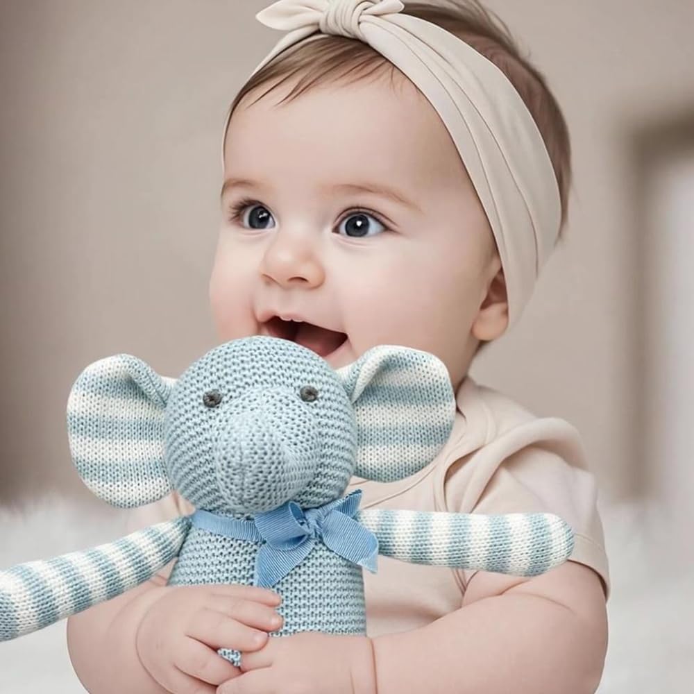 Detalle 2 de FLUFFYFUN 7.1" Blue Elephant Teddy, organic soft toy