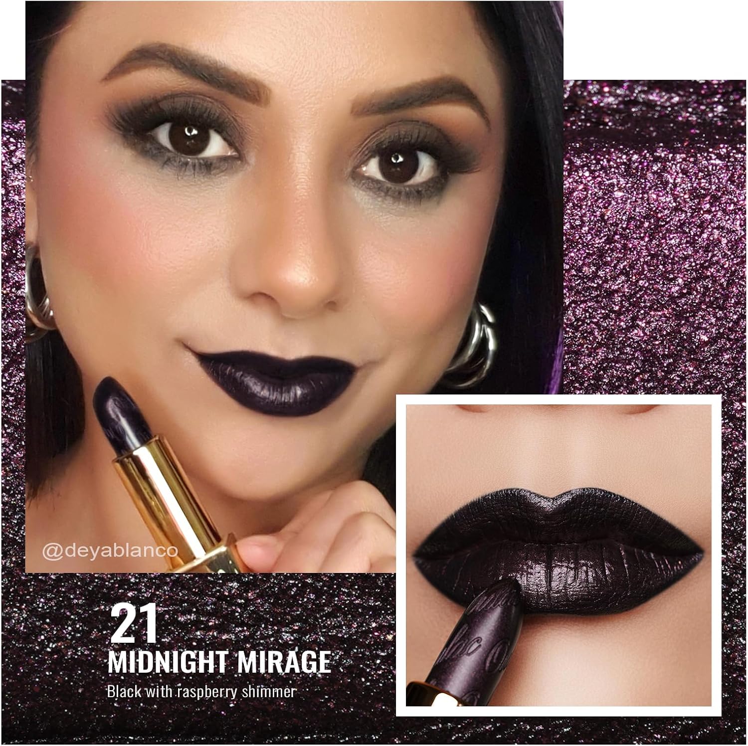 Thumbnail 1 de OULAC Pintalabios 3D Metálico Midnight Mirage 🌟 Belleza Intensa