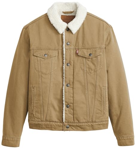 Detalle de Levi's Type 3 Sherpa Trucker, chaqueta vaquera beige para hombre, talla L