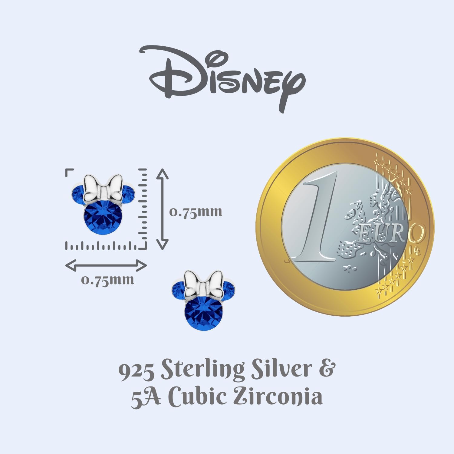 Detalle de Boucles d'oreilles Minnie pour filles en argent sterling avec zirconium cube