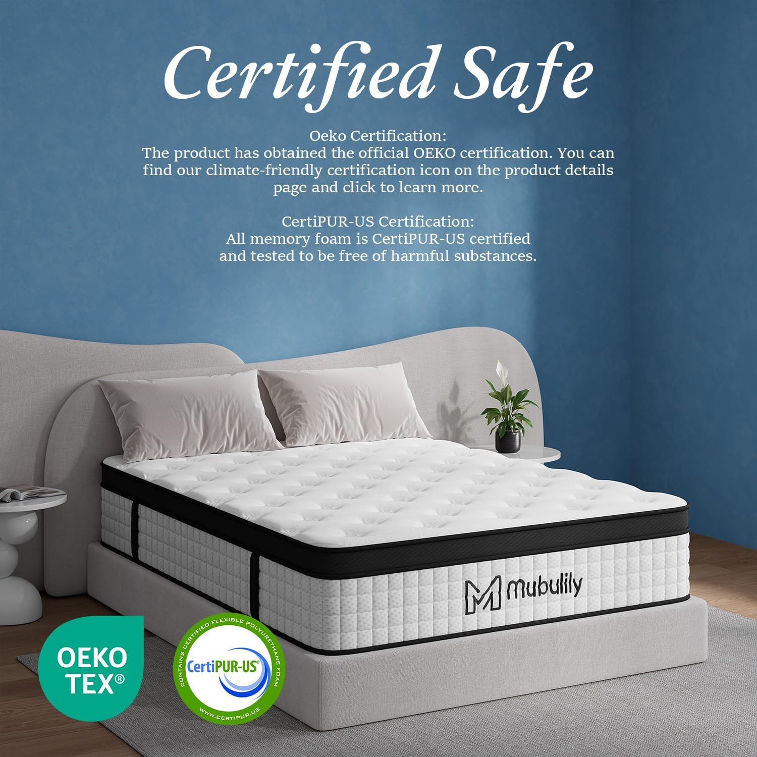 Thumbnail 4 de Kingsize Mattress 5ft 25cm Memory Foam & Pocketed Spring Hybrid Mattress – Medium Firm, 7-Zone Support, 650lbs Capacity