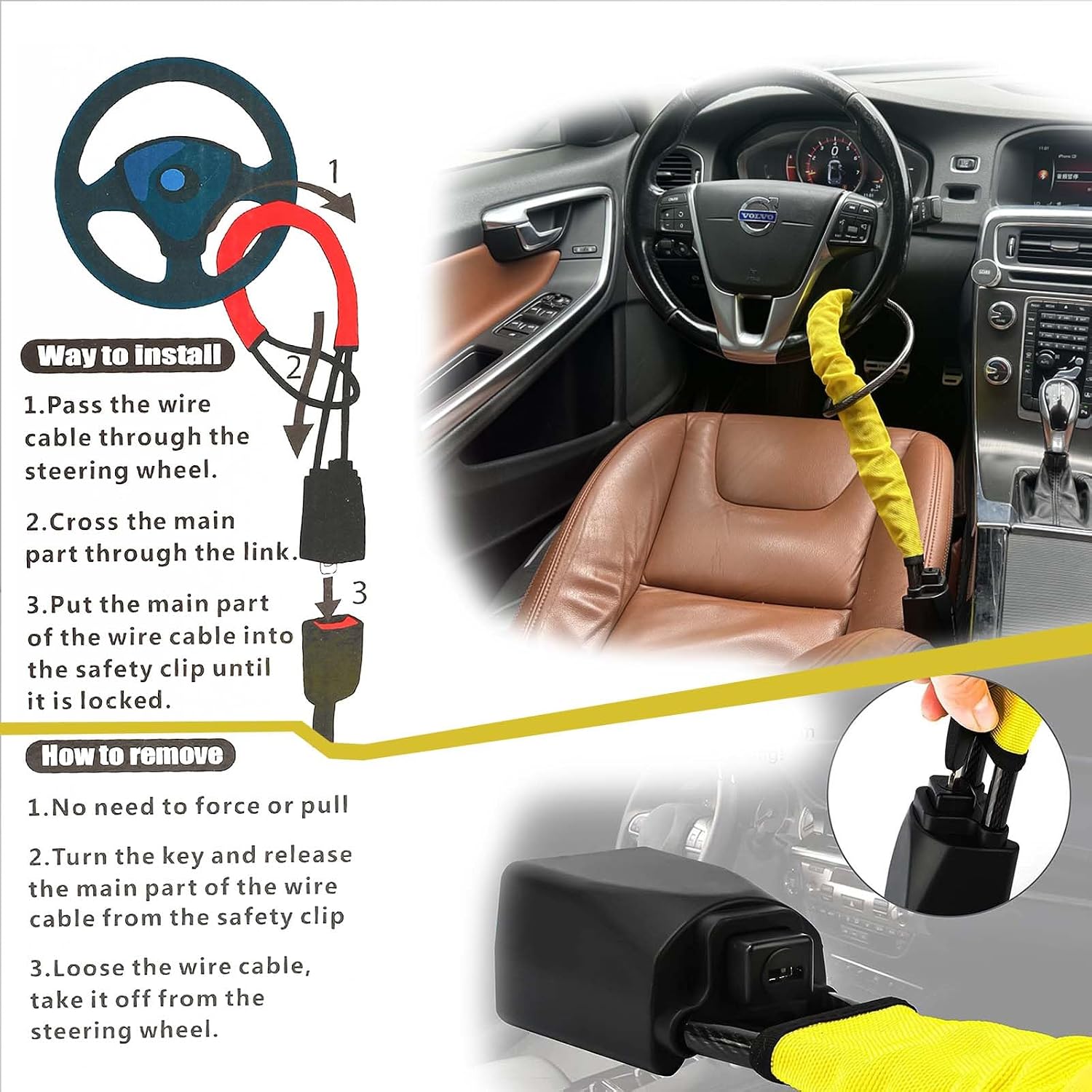 Thumbnail 4 de YUFANYA Steering Wheel Lock YF102801