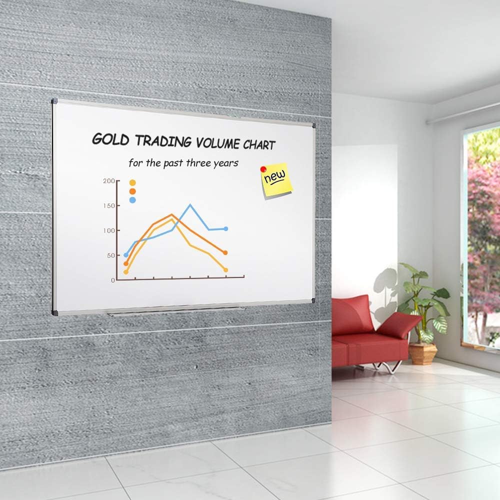 Thumbnail 6 de XIWODE Magnetisches Whiteboard 90x60 – Große Magnettafel aus Aluminiumrahmen, silber, mit Stiftablage
