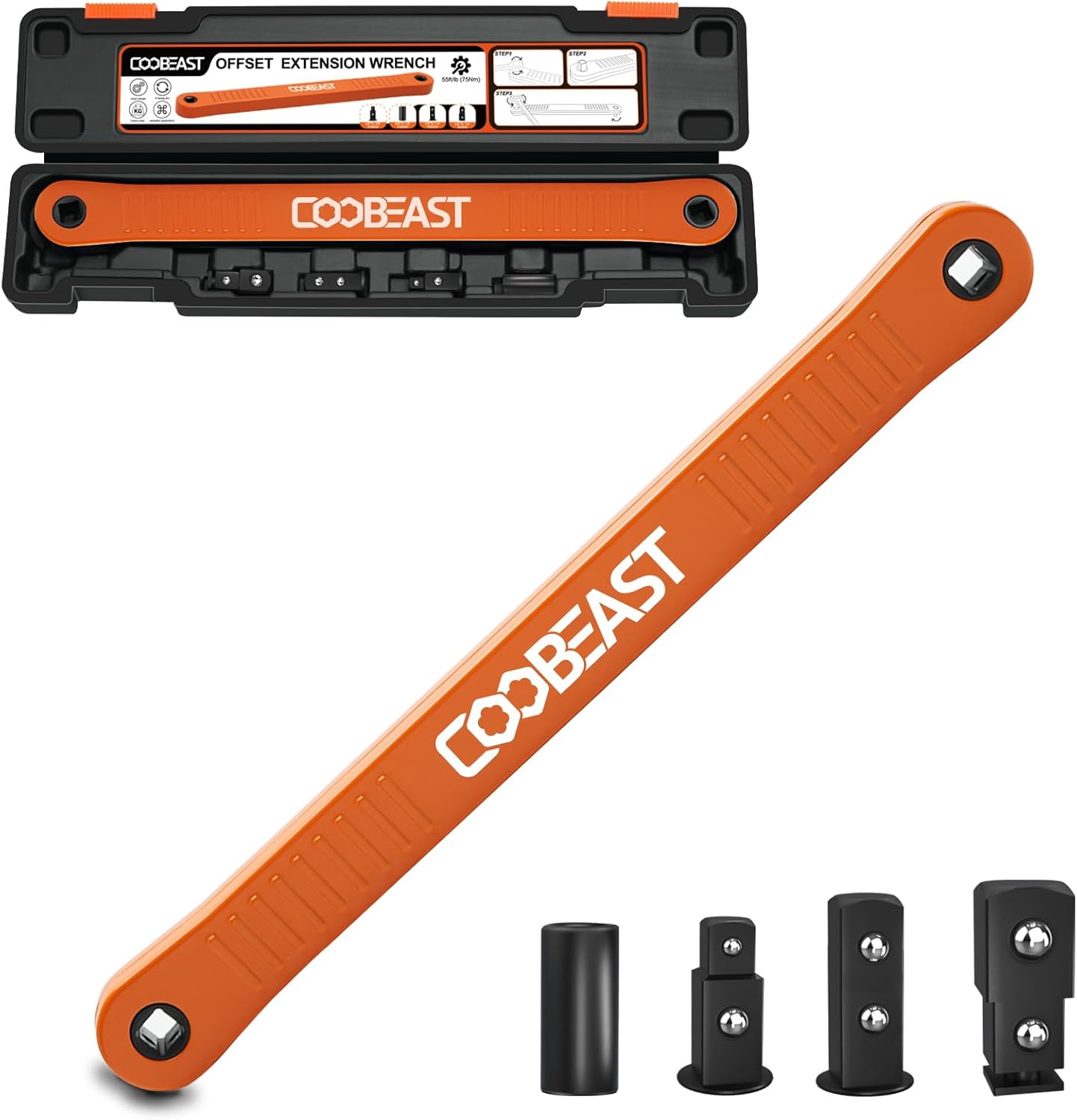 Detalle de coobeast 3/8" Offset Extension Wrench with 0° Swing and Drive Adapters