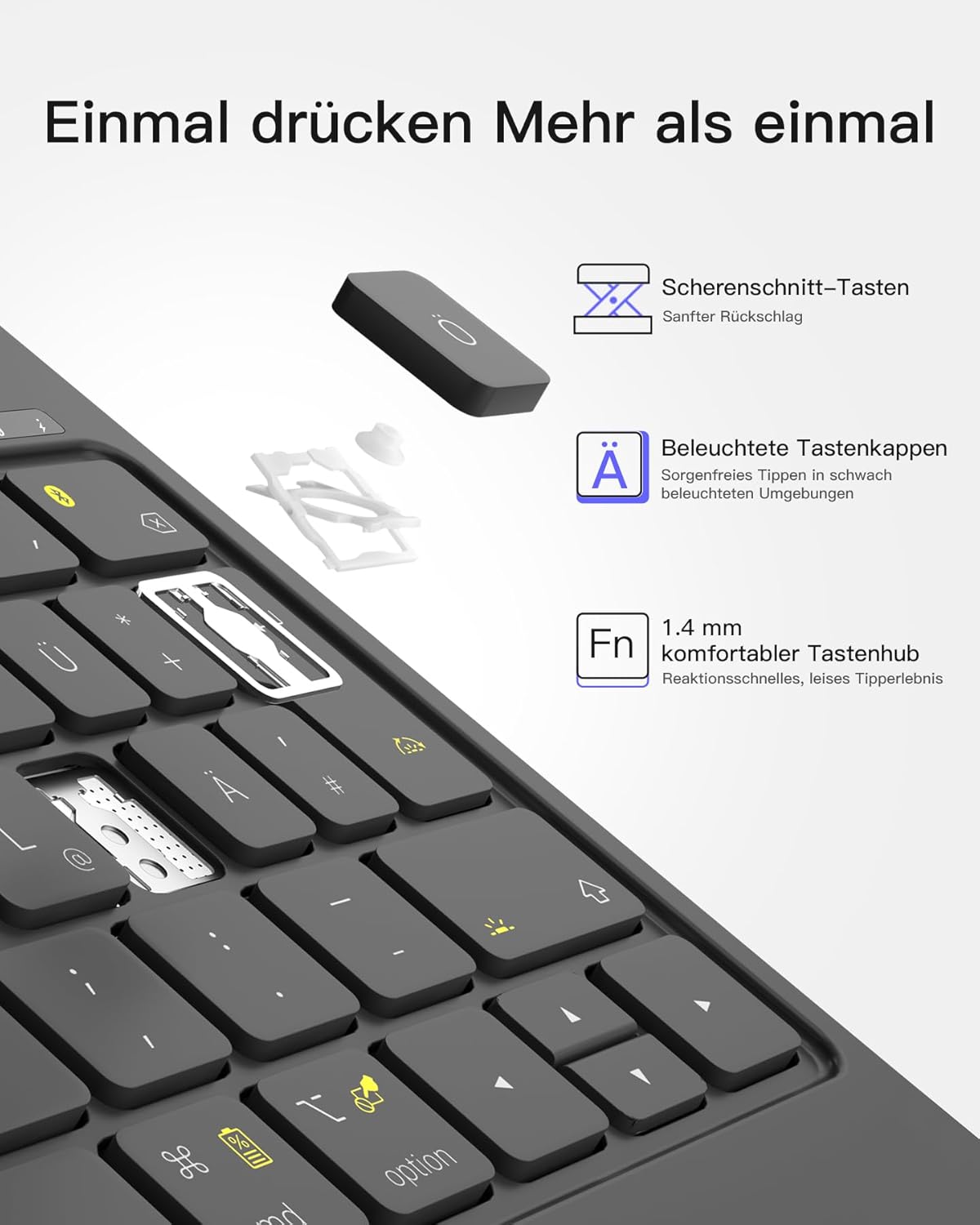 Thumbnail 5 de Inateck NeoMagic Magnetische Tastatur Hülle iPad 11" M3/M2 ⌚7-Farbige Beleuchtung