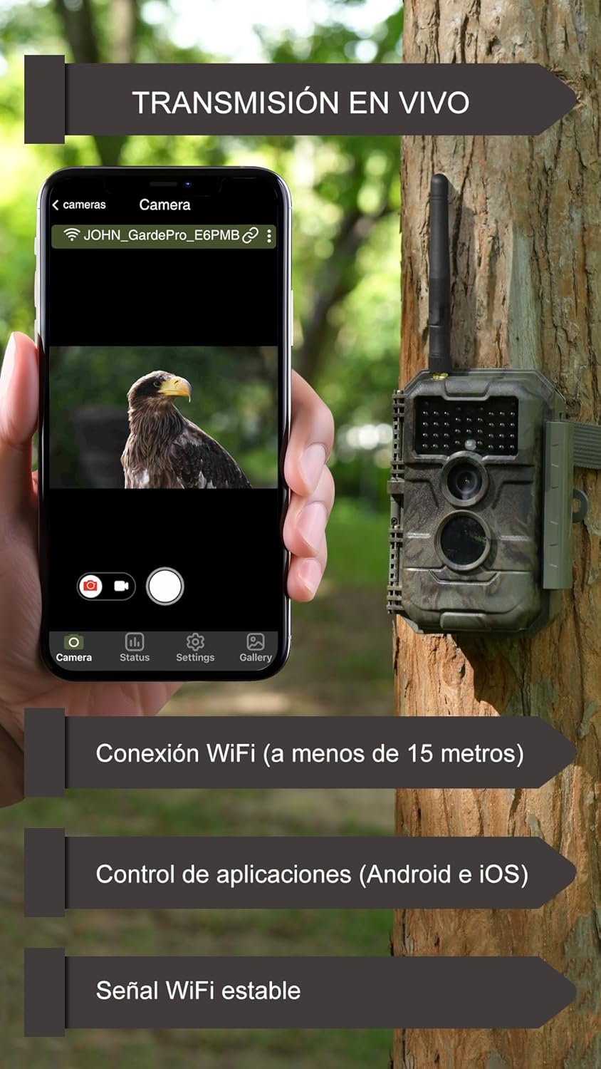 Detalle de GardePro E6P MAX Cámara de caza 8000mAh