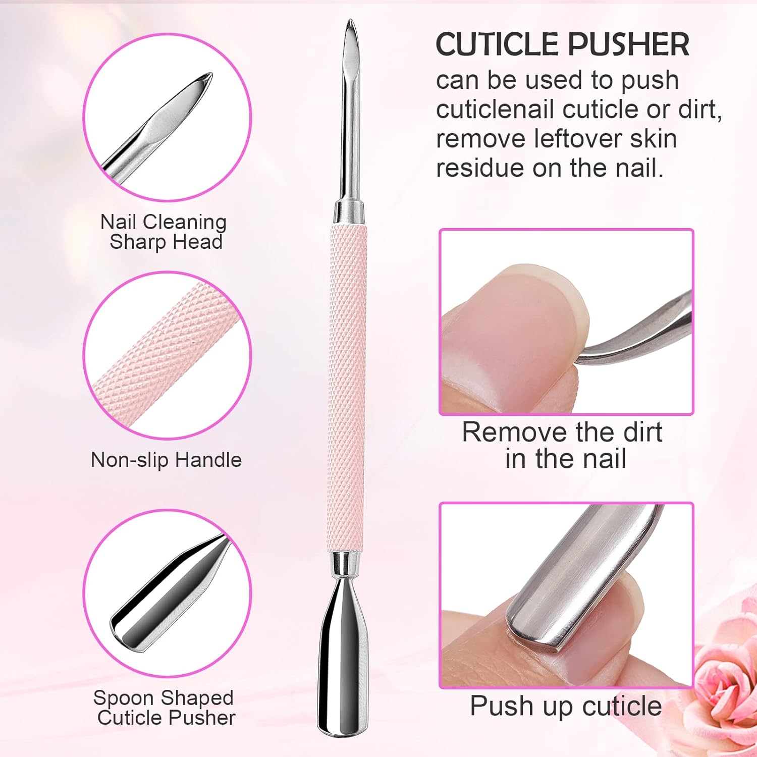 Detalle 2 de Makartt Cuticle Trimmer 7mm Pink 3‑Piece Kit