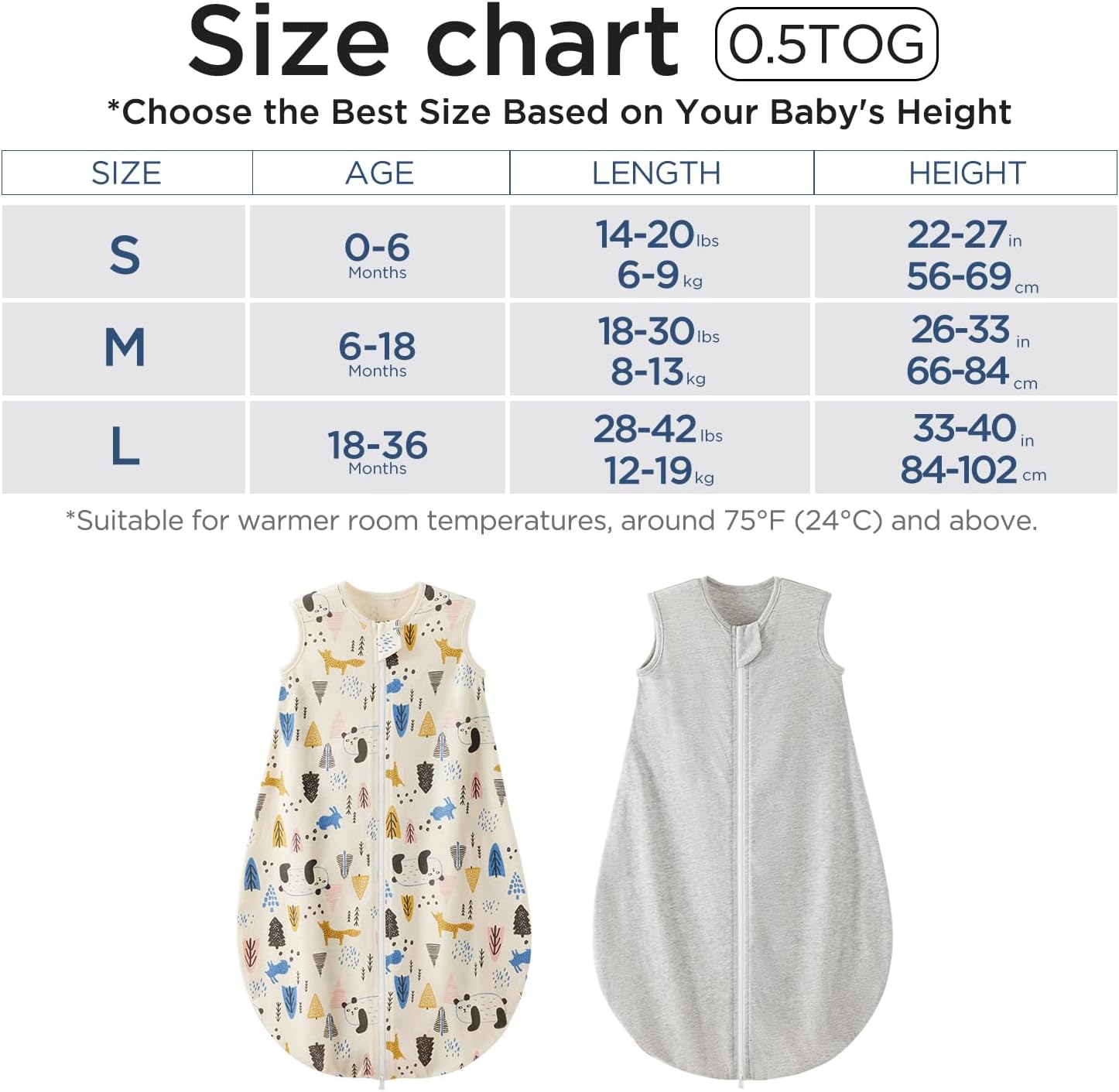 Thumbnail 5 de Duomiaomiao Baby 0.5 Tog Cotton Summer Sleeping Bag (18–36 months) – small leaves