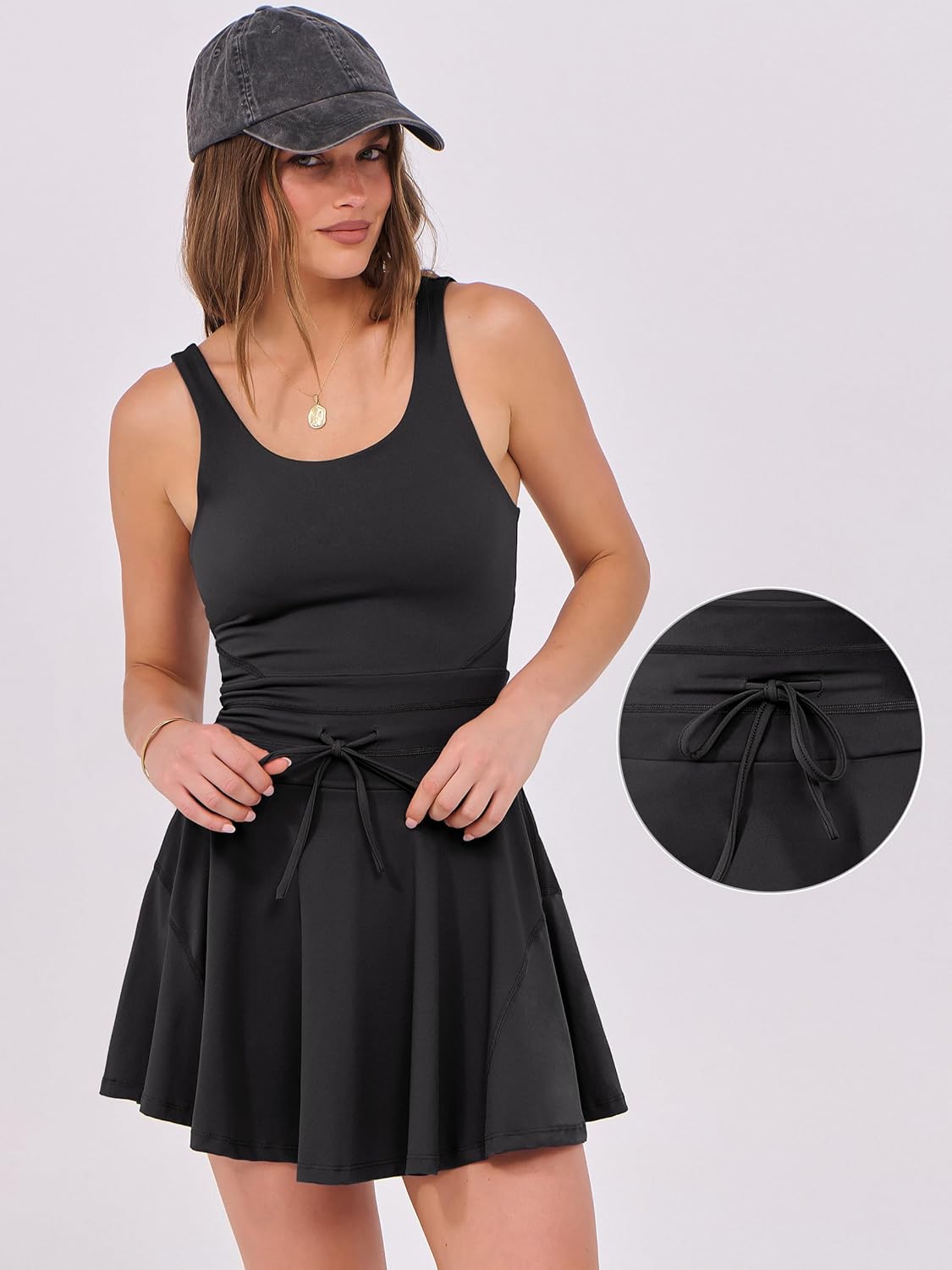 Thumbnail 6 de Caracilia Women's Tennis Mini Dress with Built-in Shorts – Sleeveless Active Romper
