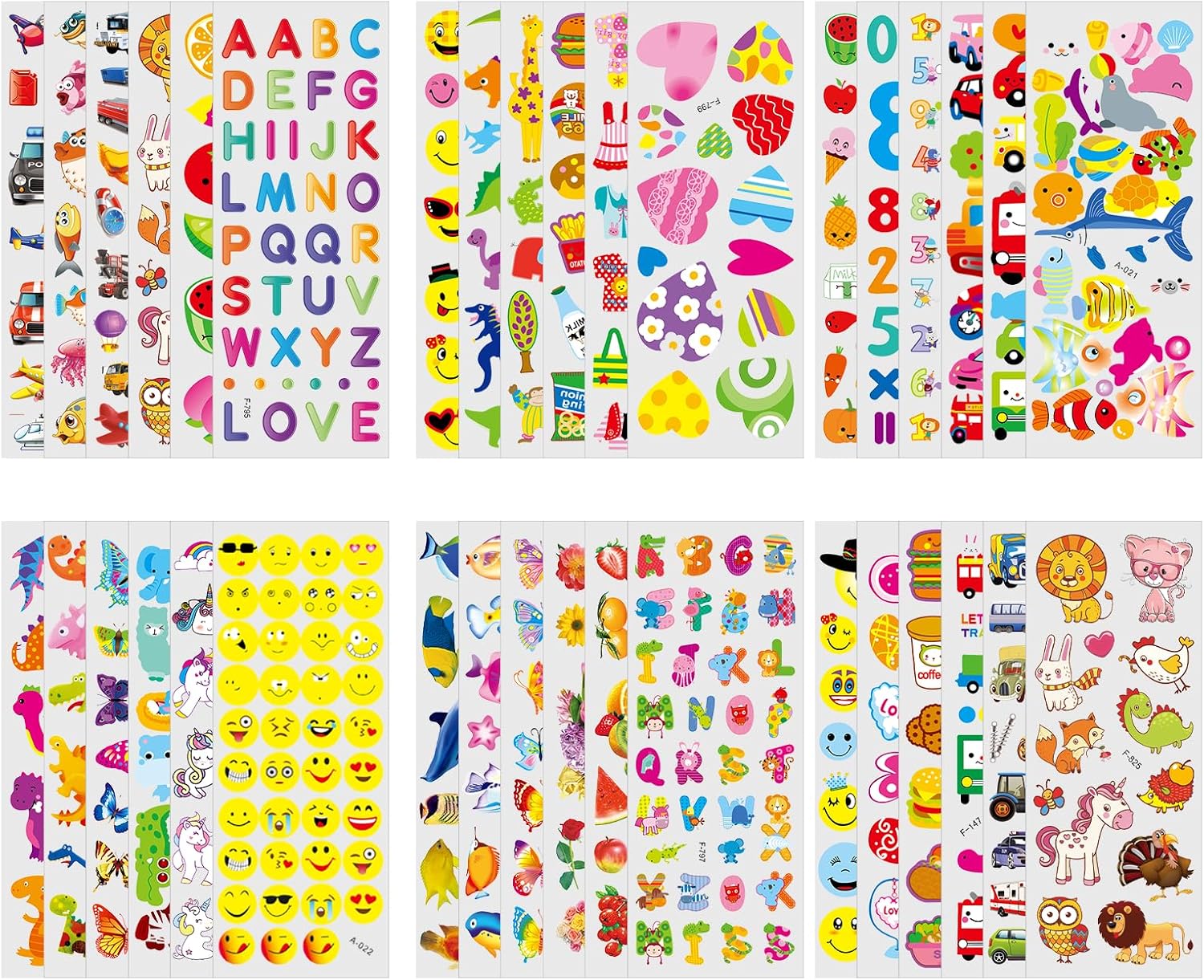 Thumbnail 5 de Vicloon Adesivi 3D bambini, 22 fogli, 550+ pezzi 🧩