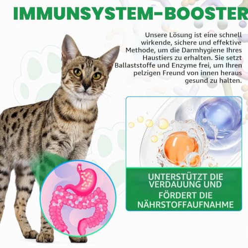 Detalle de Tamiodfo Wurmkur Katze 60ml – Kräuterentwurmer mit Probiotika für Verdauung und Immunität