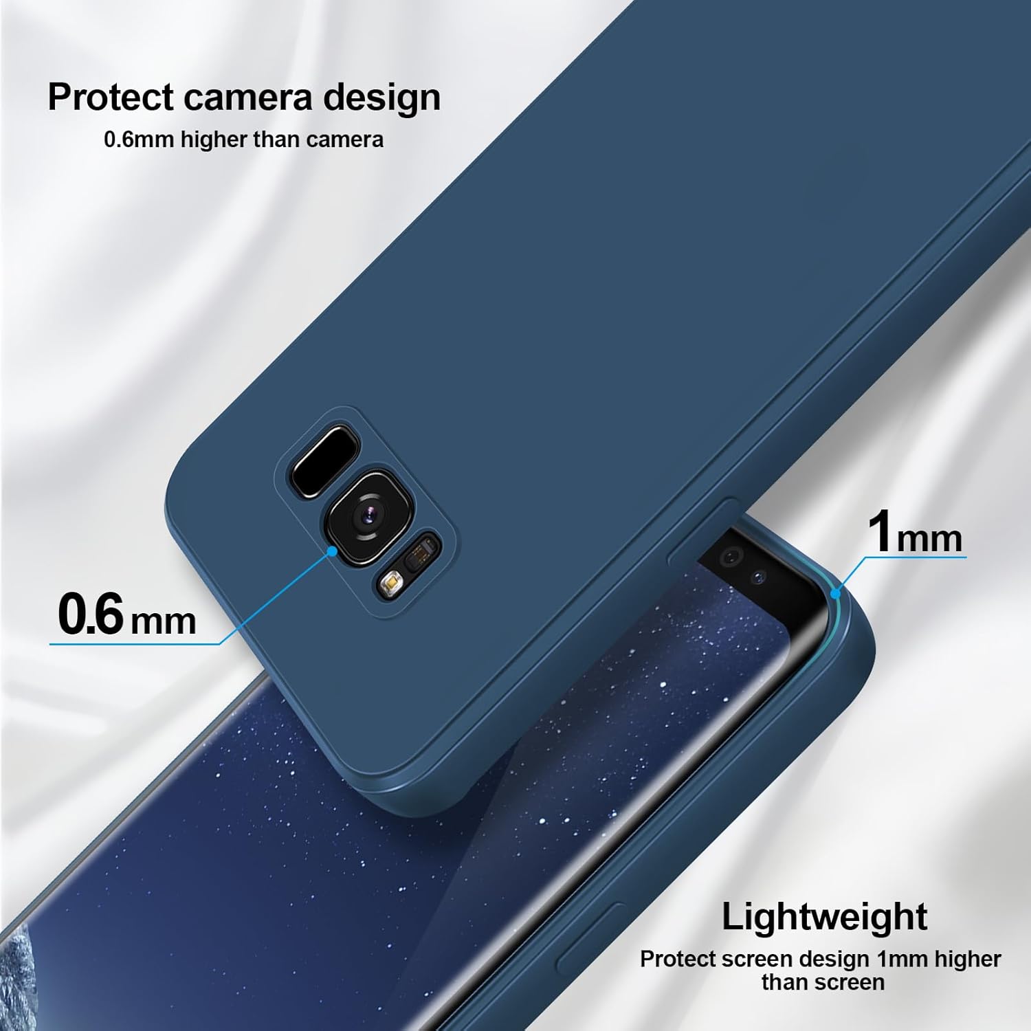 Thumbnail 2 de GiiYoon Hülle kompatibel mit Samsung Galaxy S8 – hochwertiges Liquid Silicone Case in Blau