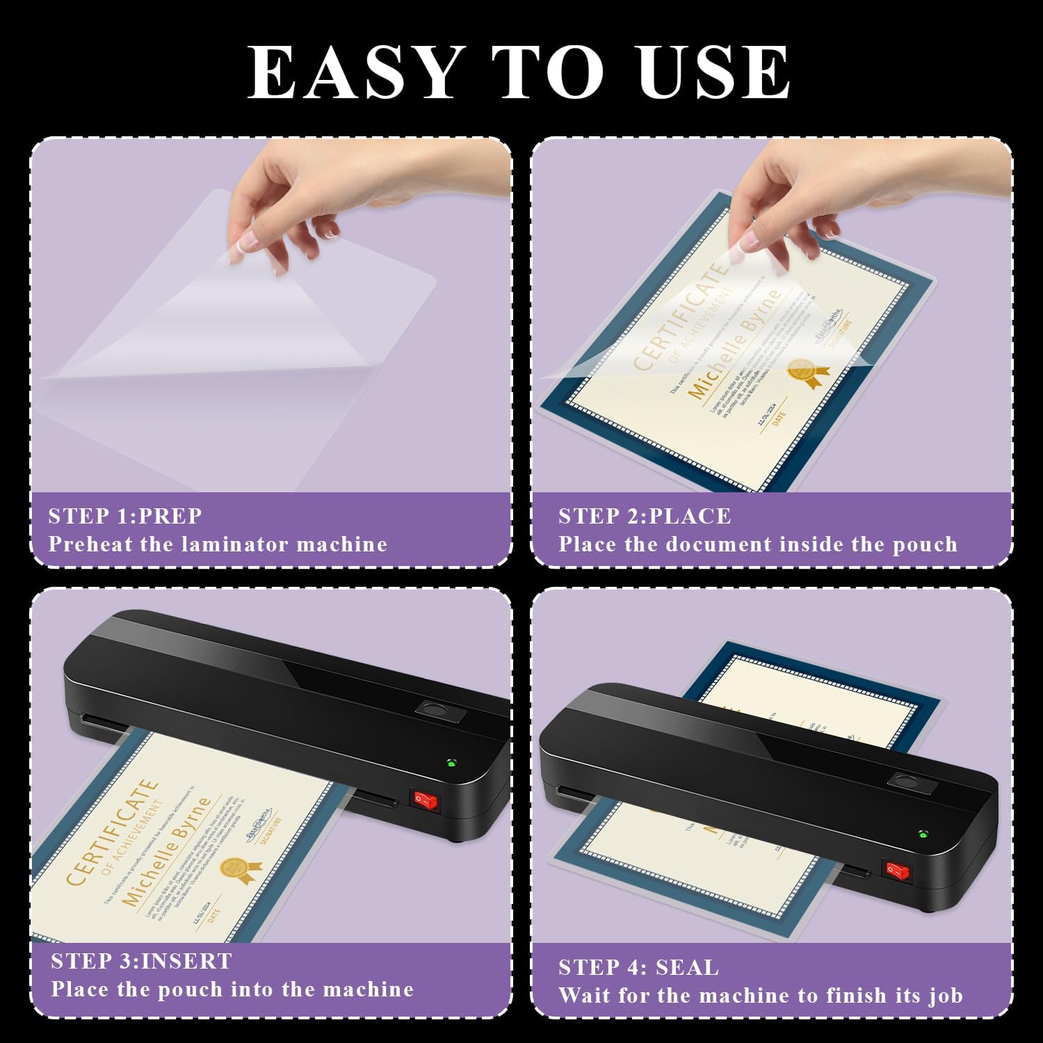 Detalle de Surligneus Laminating Sheets 8.5 x 11 (200-Pack) Thermal Laminating Pouches, 3 Mil, Clear Letter-Sized