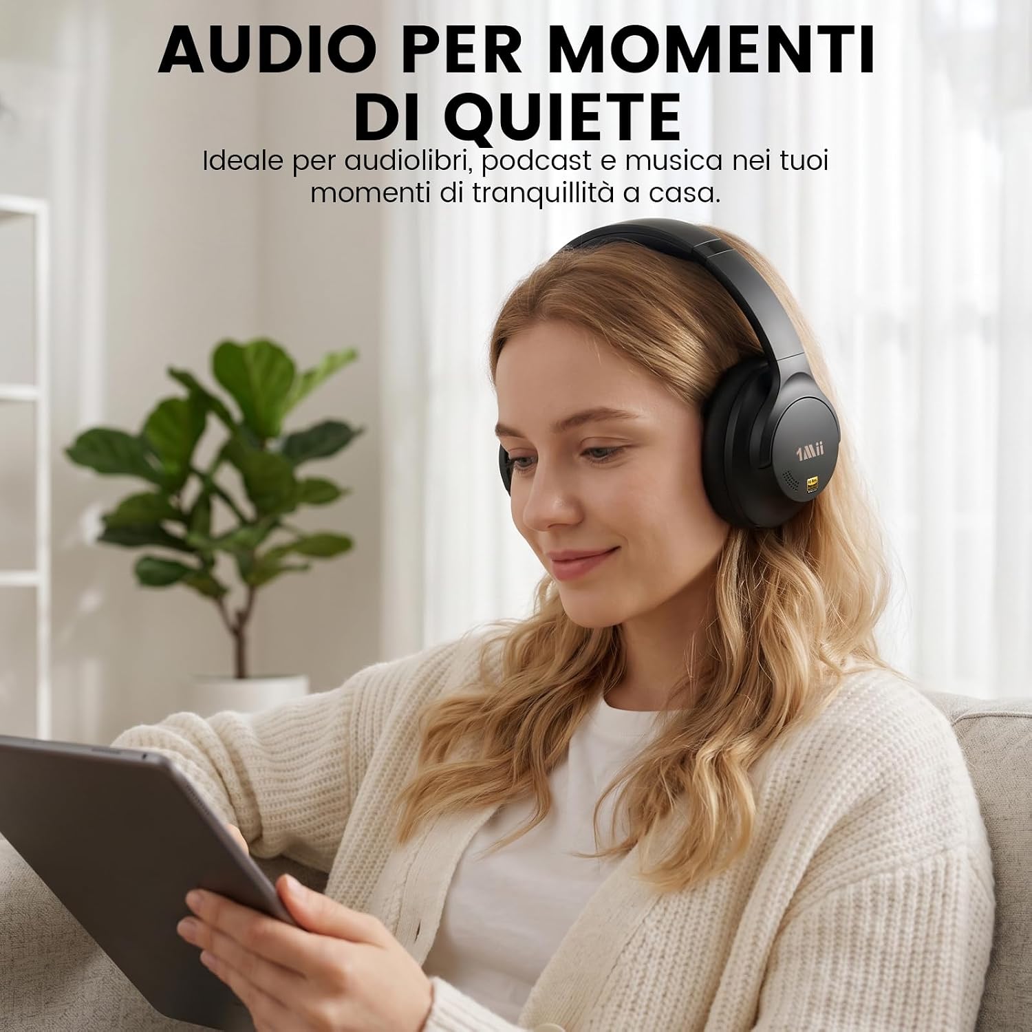 Thumbnail 5 de 1Mii AI Y8+ Cuffie Bluetooth over-ear con ANC ibrida, LDAC e traduzione IA