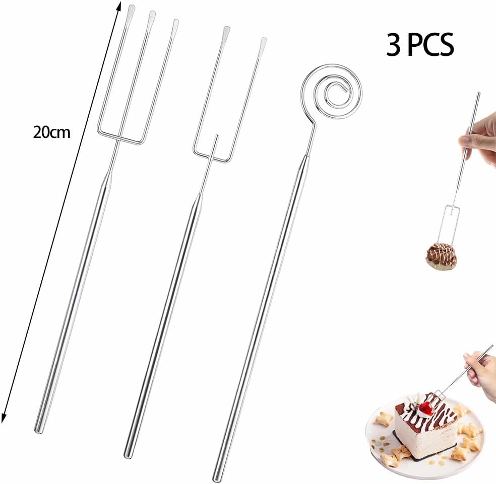 Thumbnail 6 de 3 Stück Pralinengabel-Set aus Edelstahl (Schokolade, Pralinen & Trockenwaren) – 20 cm