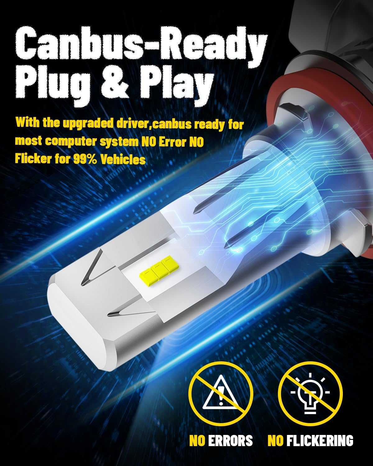 Thumbnail 5 de AUXITO 9005 H11 Bulbs Combo (9005/HB-3 and H11/H8/H9) – 6500K White Fog Light Replacement, Pack of 4