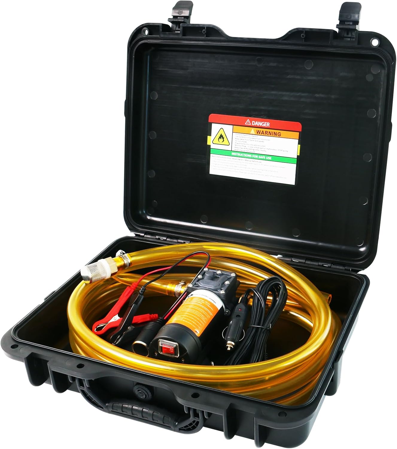 Steauty 12V Fuel Transfer Pump (80W) with Cigarette Lighter Plug & Carrying Case