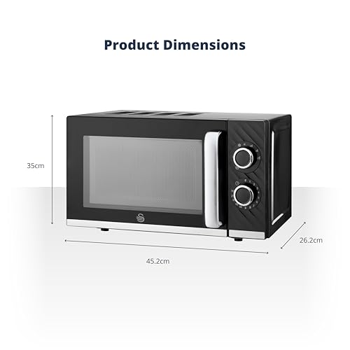 Thumbnail 5 de Swan Windsor SM4424BLK Manual Microwave, 20L, 800W, Black