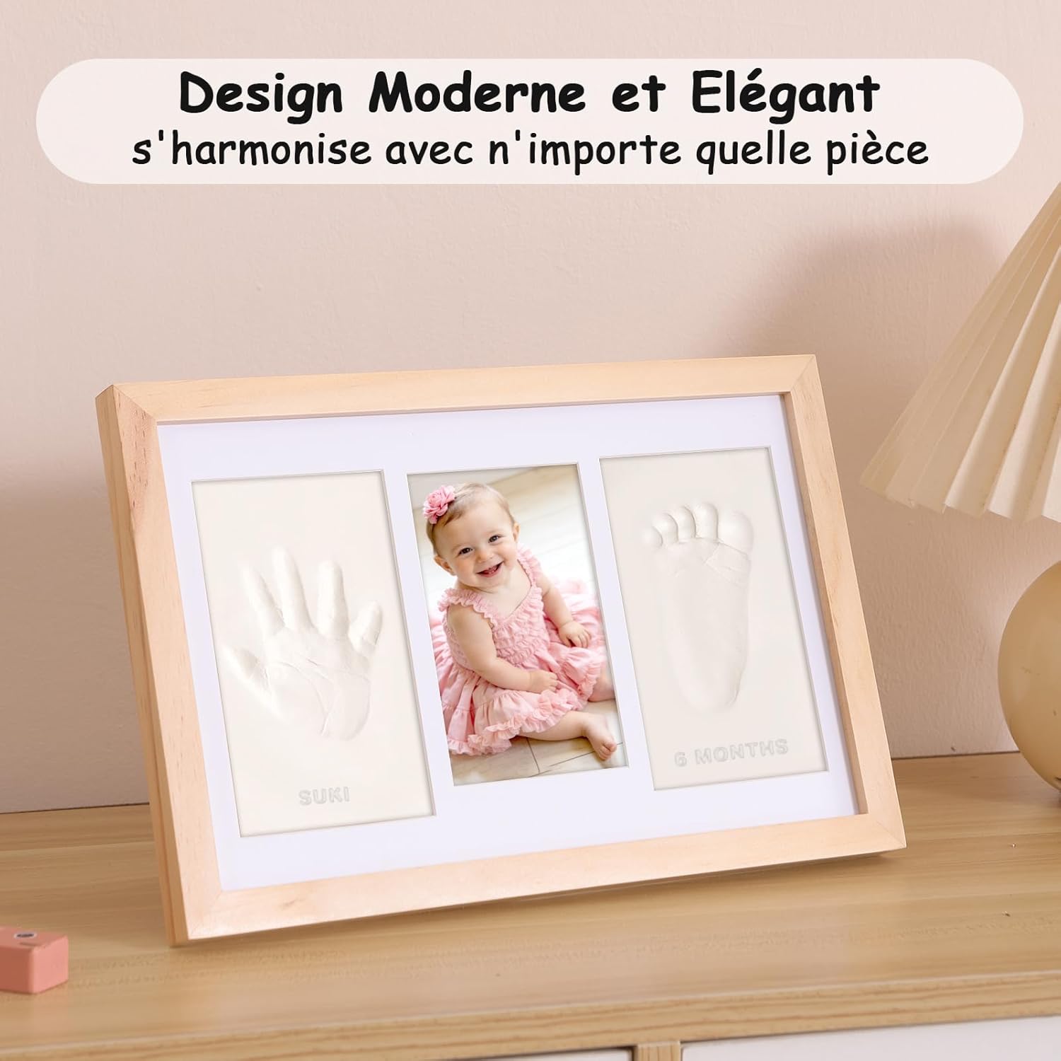 Thumbnail 6 de Yiukou Cadre Empreinte Main et Pied Bébé avec Argile – Kit personnalisé pour Naissance et Baby Shower