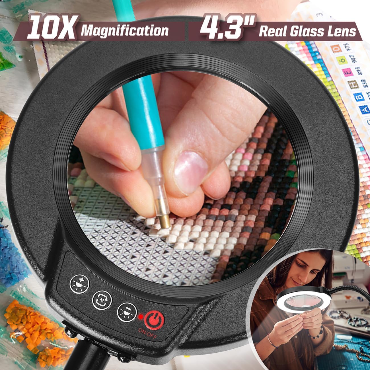 Detalle 2 de Krstlv 10X Magnifying Glass with Light